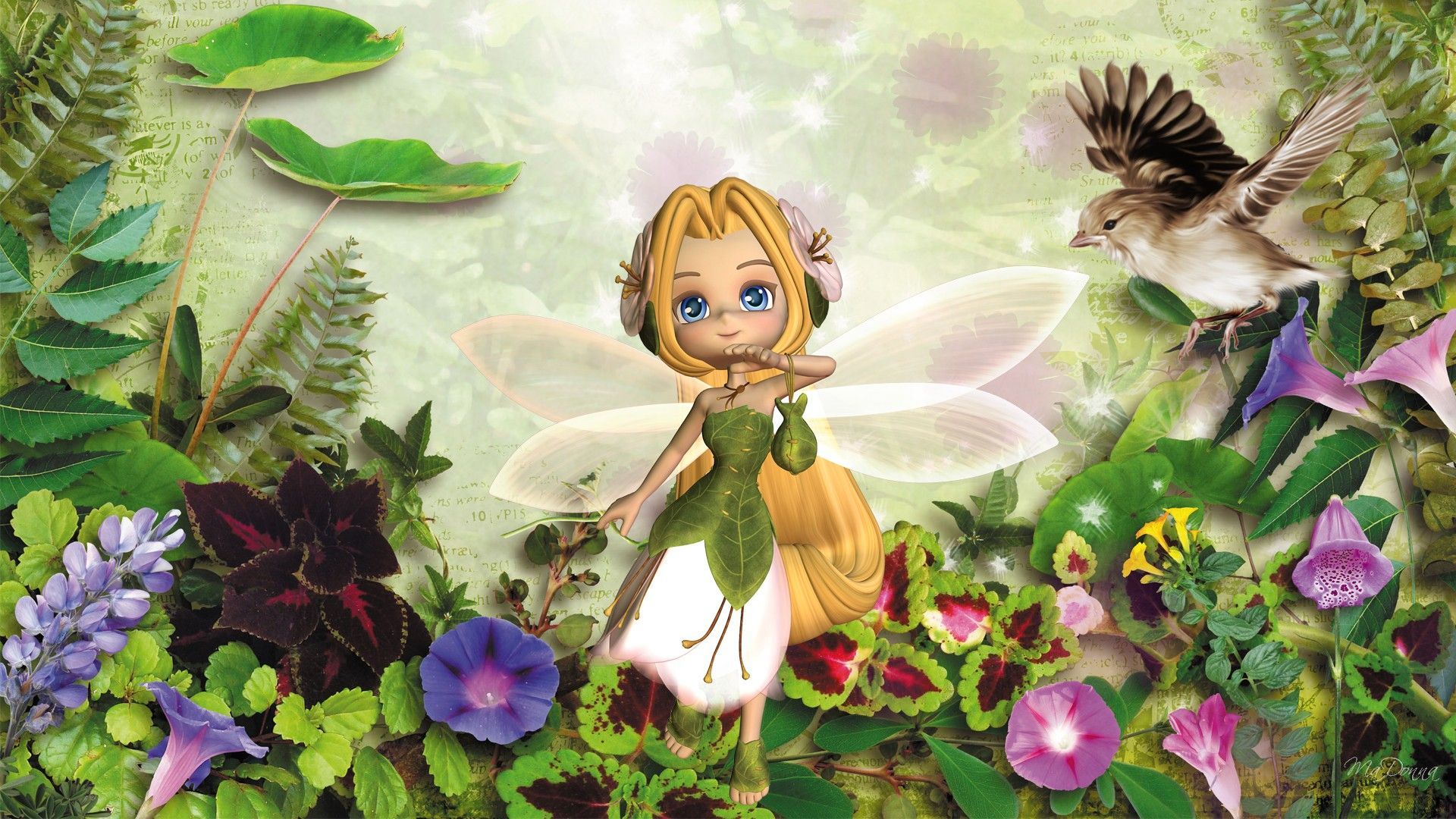 Tiny Spring Fairy wallpaper free. Fairy wallpaper, Spring fairy