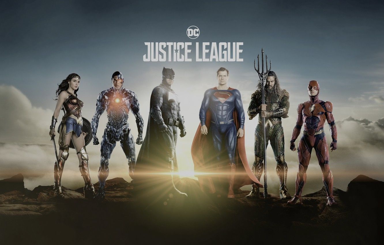 Wallpaper Wonder Woman, Batman, Superman, Cyborg, Flash, Aquaman
