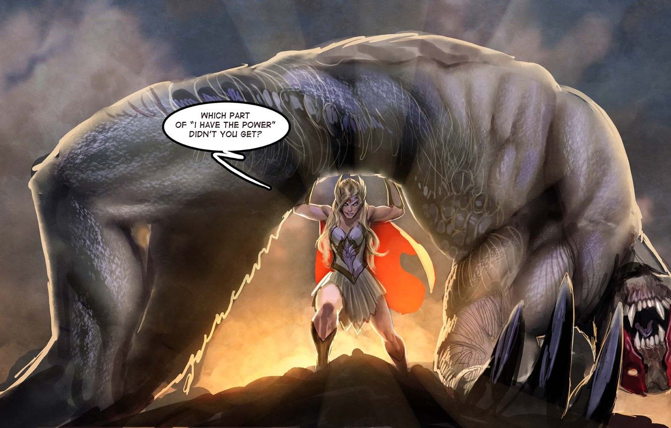 Wallpaper Girl, Figure, Monster, Blonde, Girl, Cloak, Monster