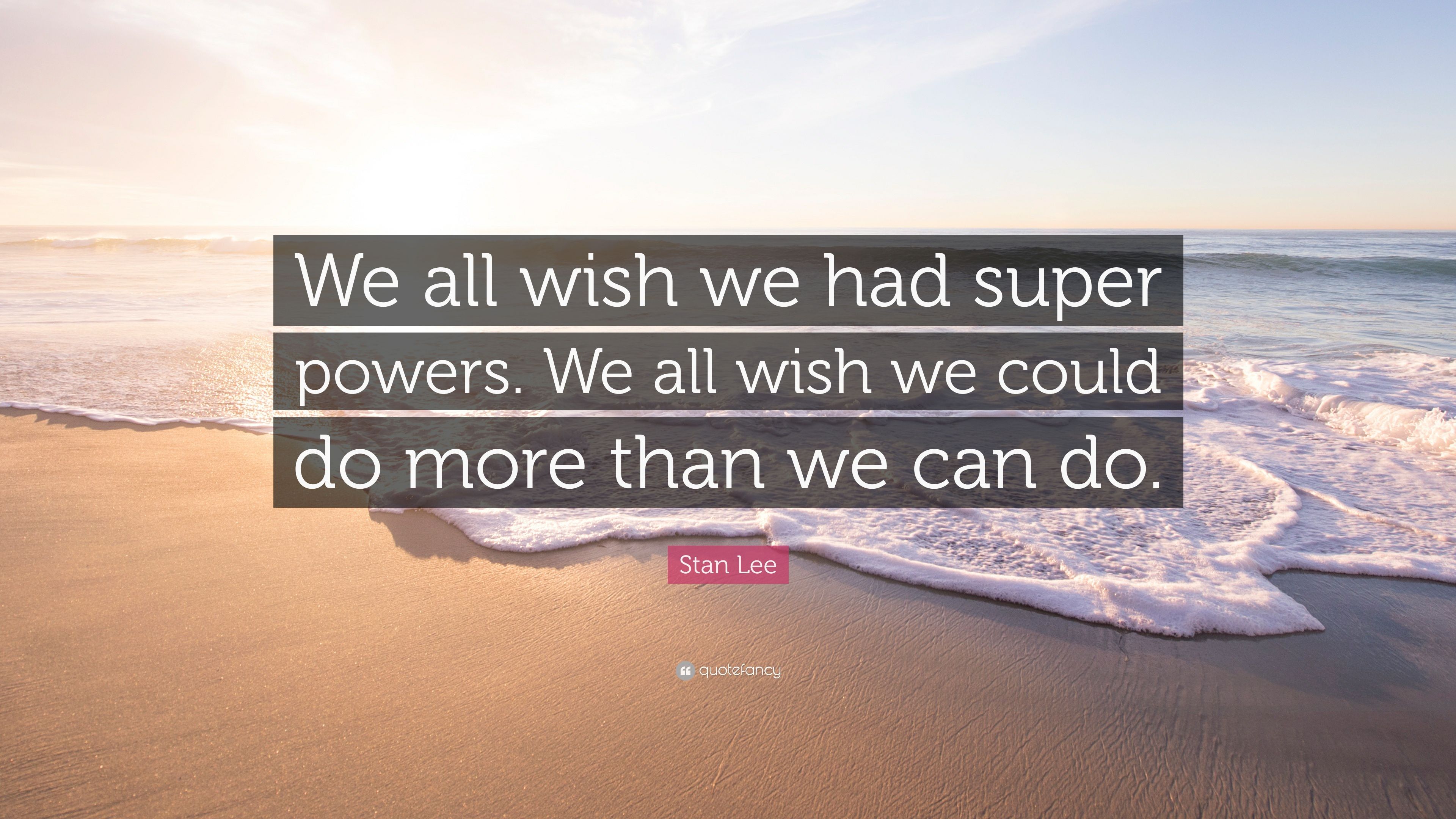 Stan Lee Quote: “We all wish we had super powers. We all wish we