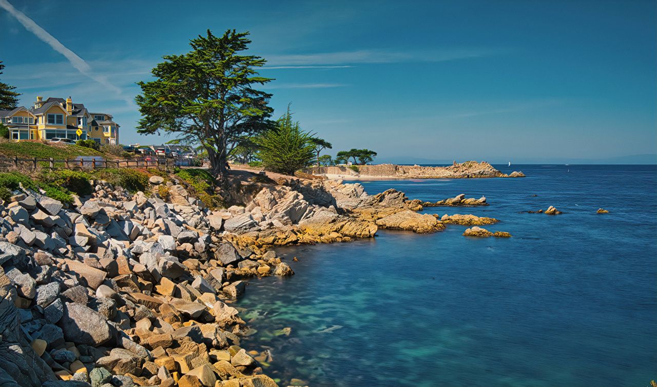 Desktop Wallpaper California USA Monterey Bay Ocean Nature Coast