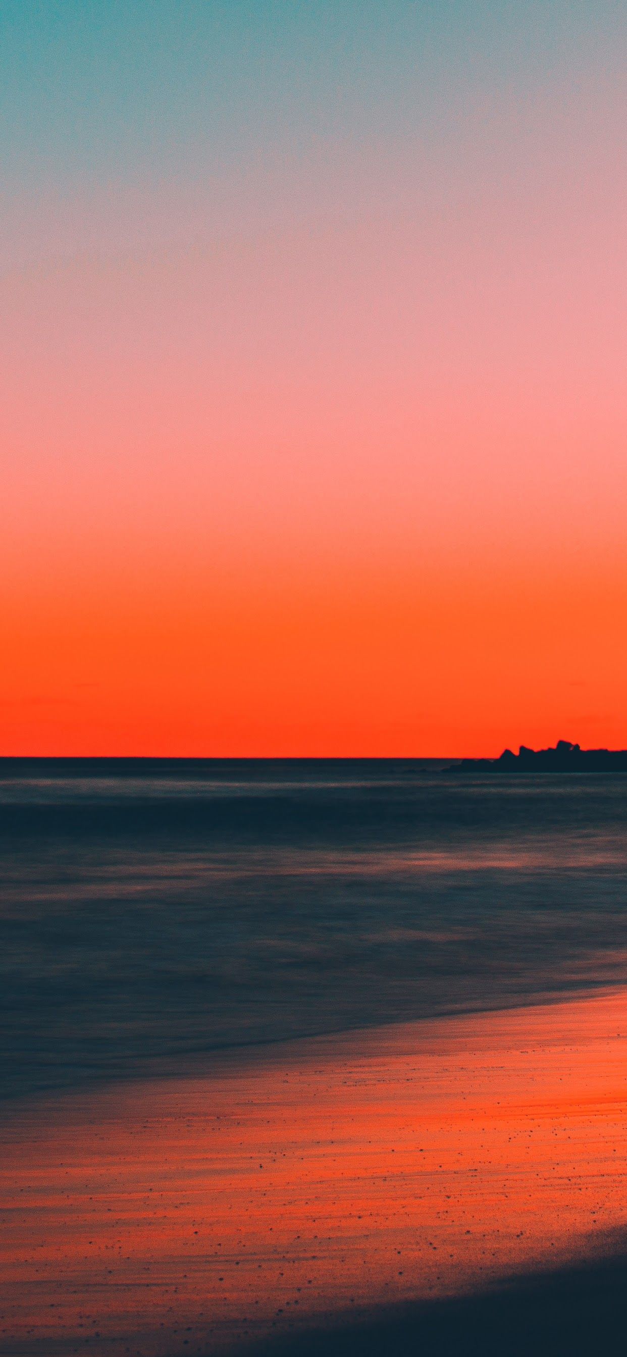 Sunset Beach Sea Horizon Scenery 8K Wallpaper
