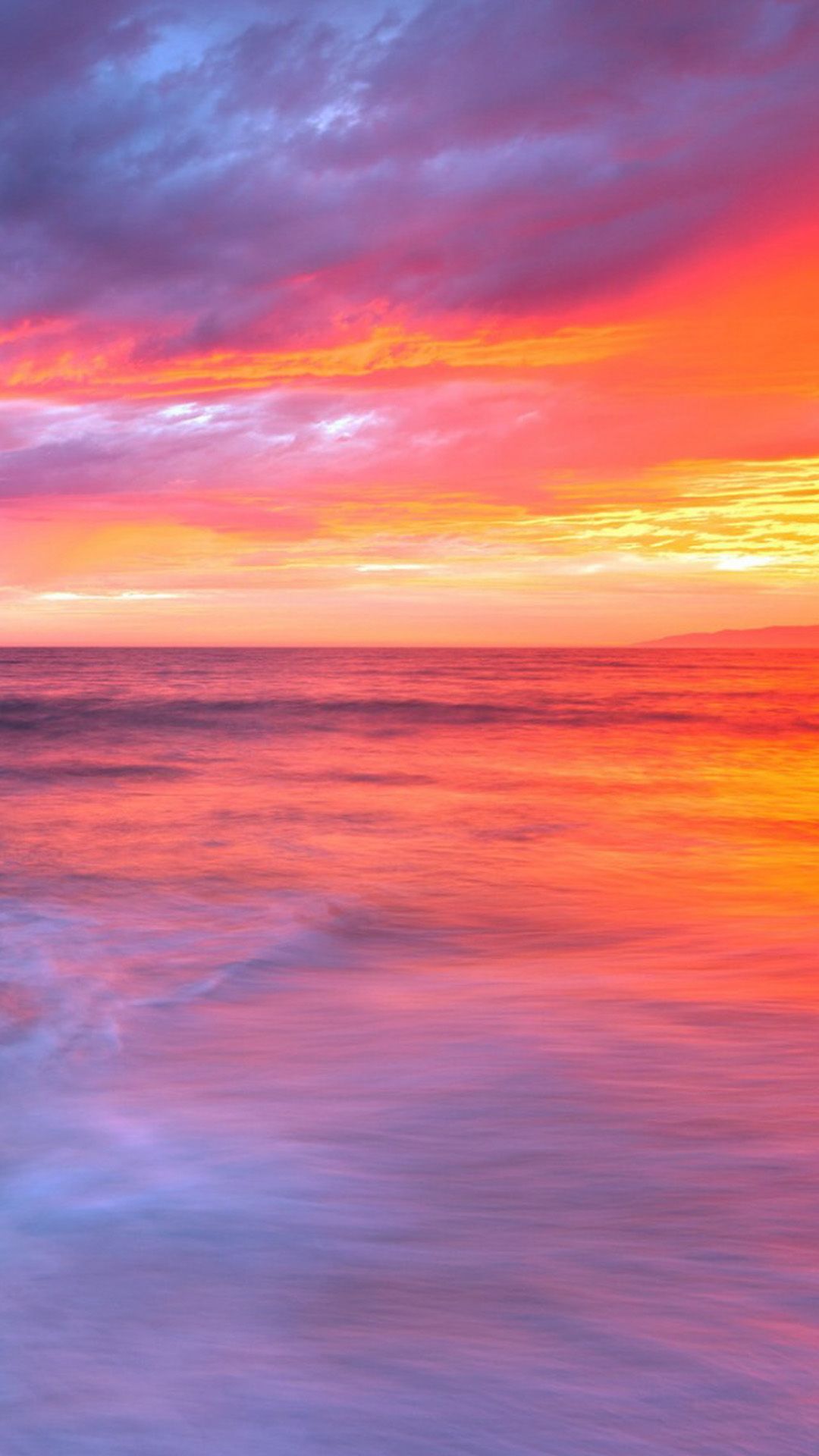 iPhone Wallpaper. Sky, Afterglow, Horizon, Red sky at morning, Sunset, Sea
