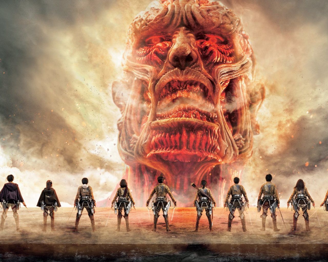 Attack On Titan Japanese TV Series Poster 1280x1024