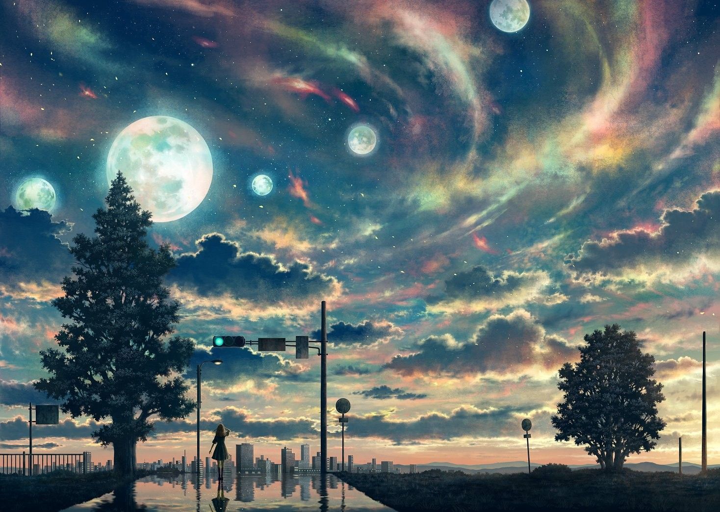 Anime #sky #Wallpaper #Art #image #Nature #View #Beautiful