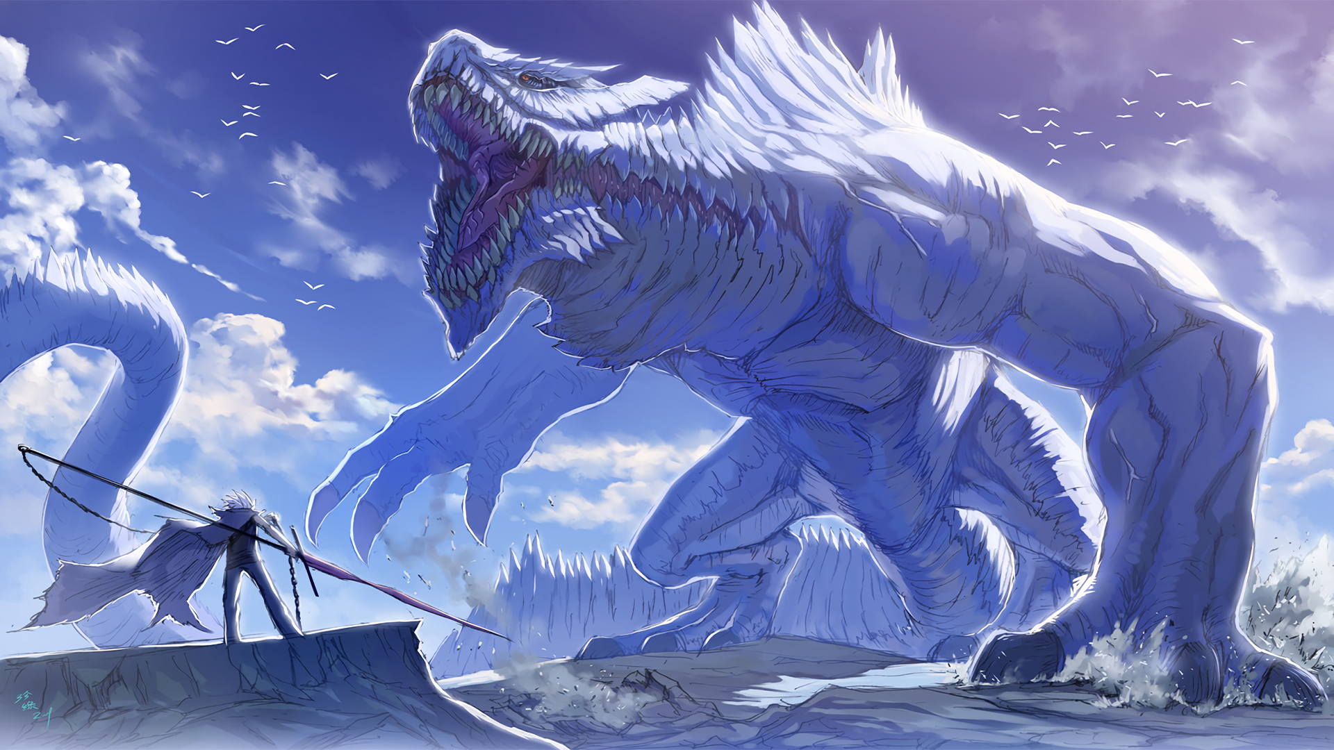 Anime Wallpaper Cool Monster fight! image