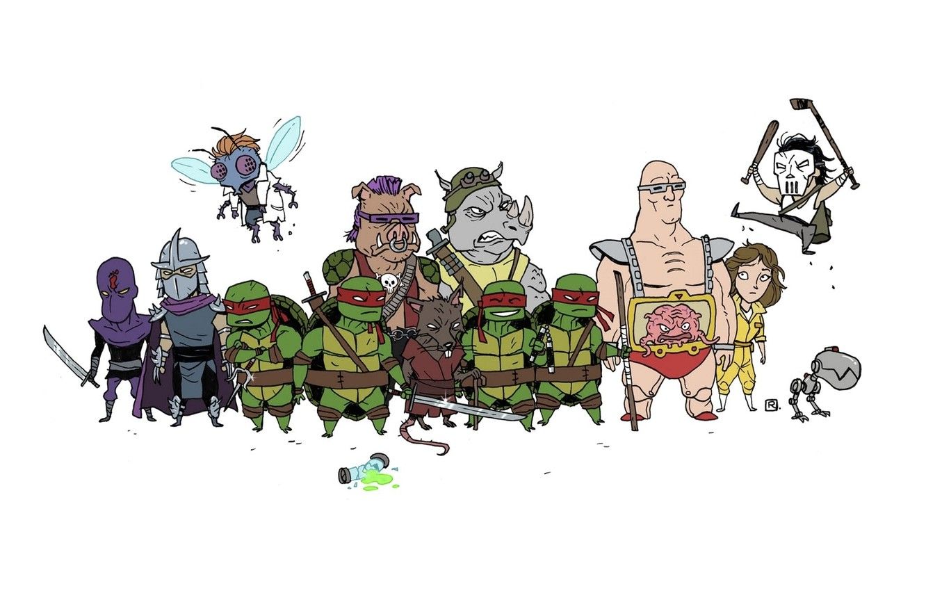 Wallpaper Rafael, Krang, TMNT, Raphael, Leonardo, Donatello