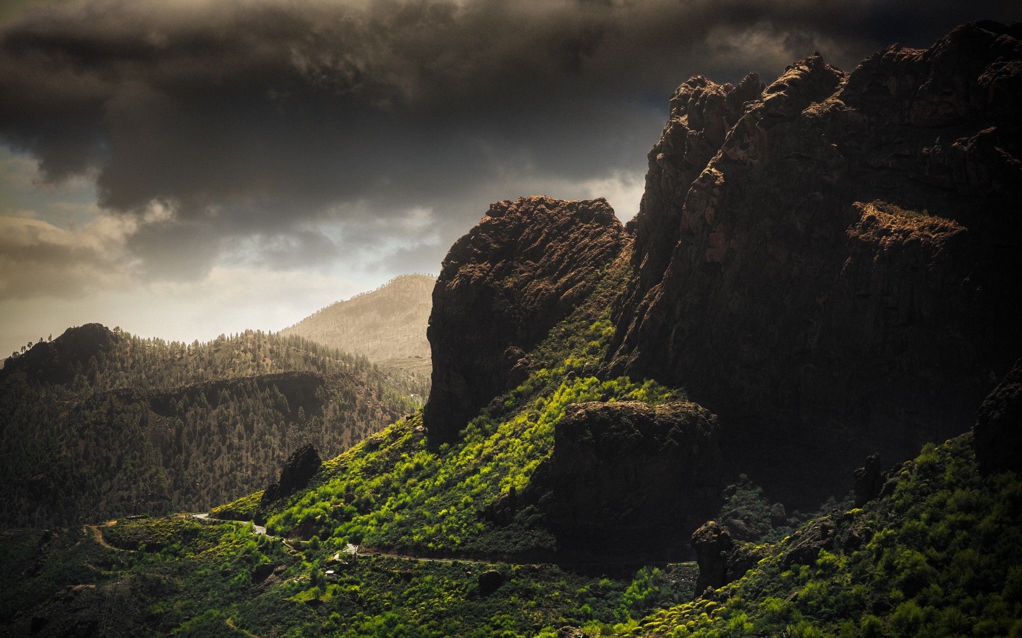 nature, Rock, Grass, Mountain Wallpaper HD / Desktop and Mobile