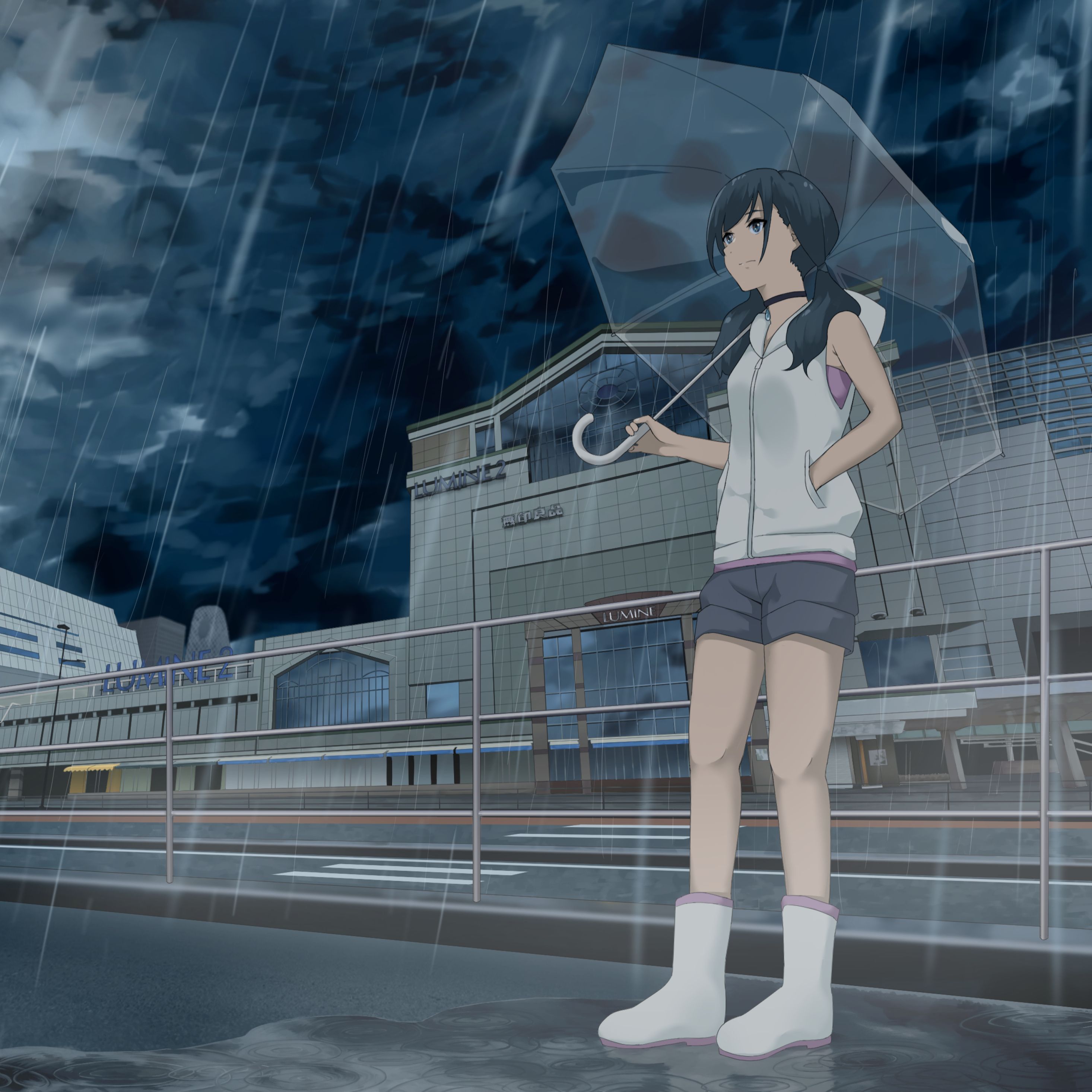 Hina Amano in Rain iPad Pro Retina Display Wallpaper, HD