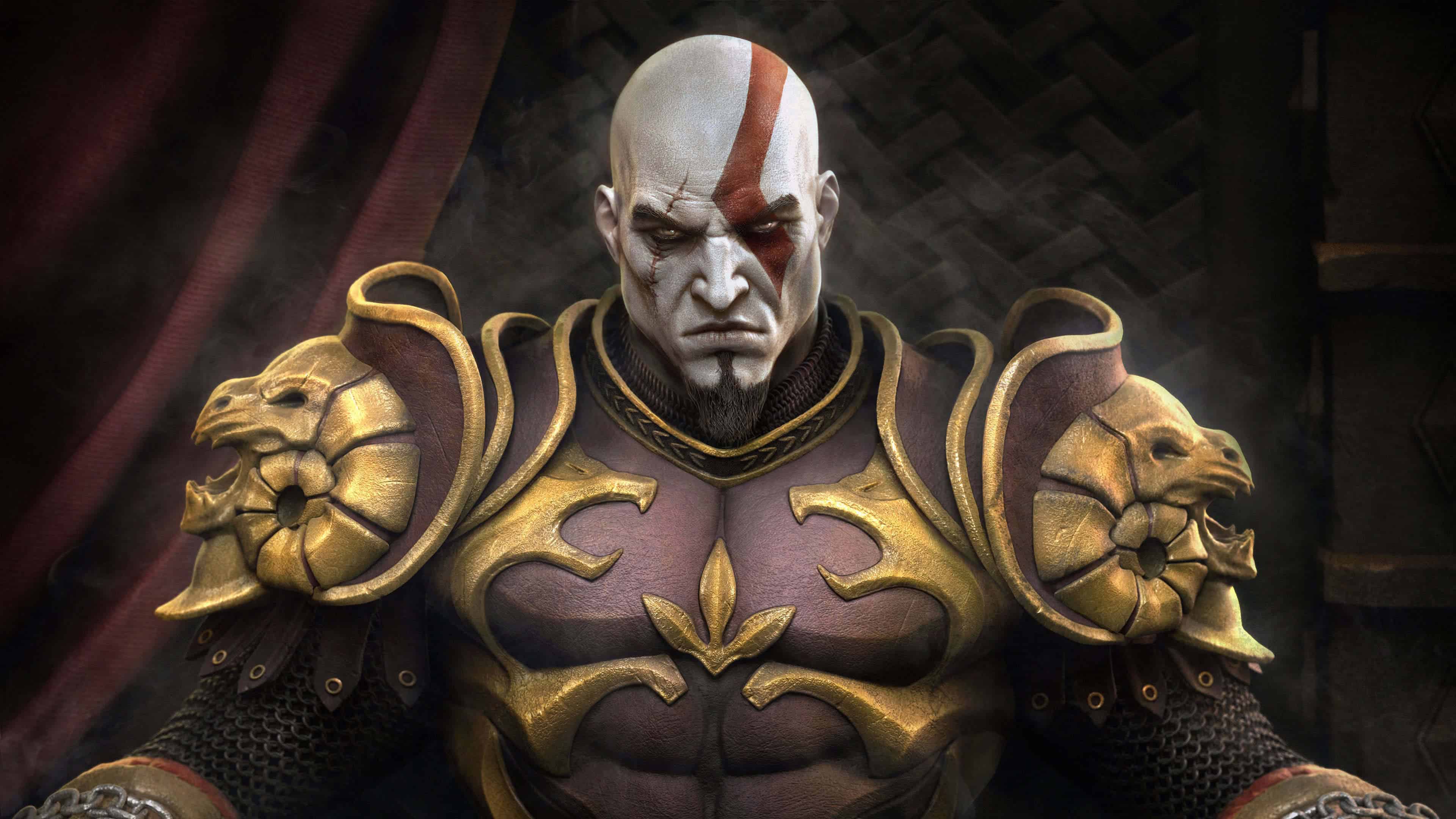 God Of War Kratos Throne UHD 4K Wallpaper