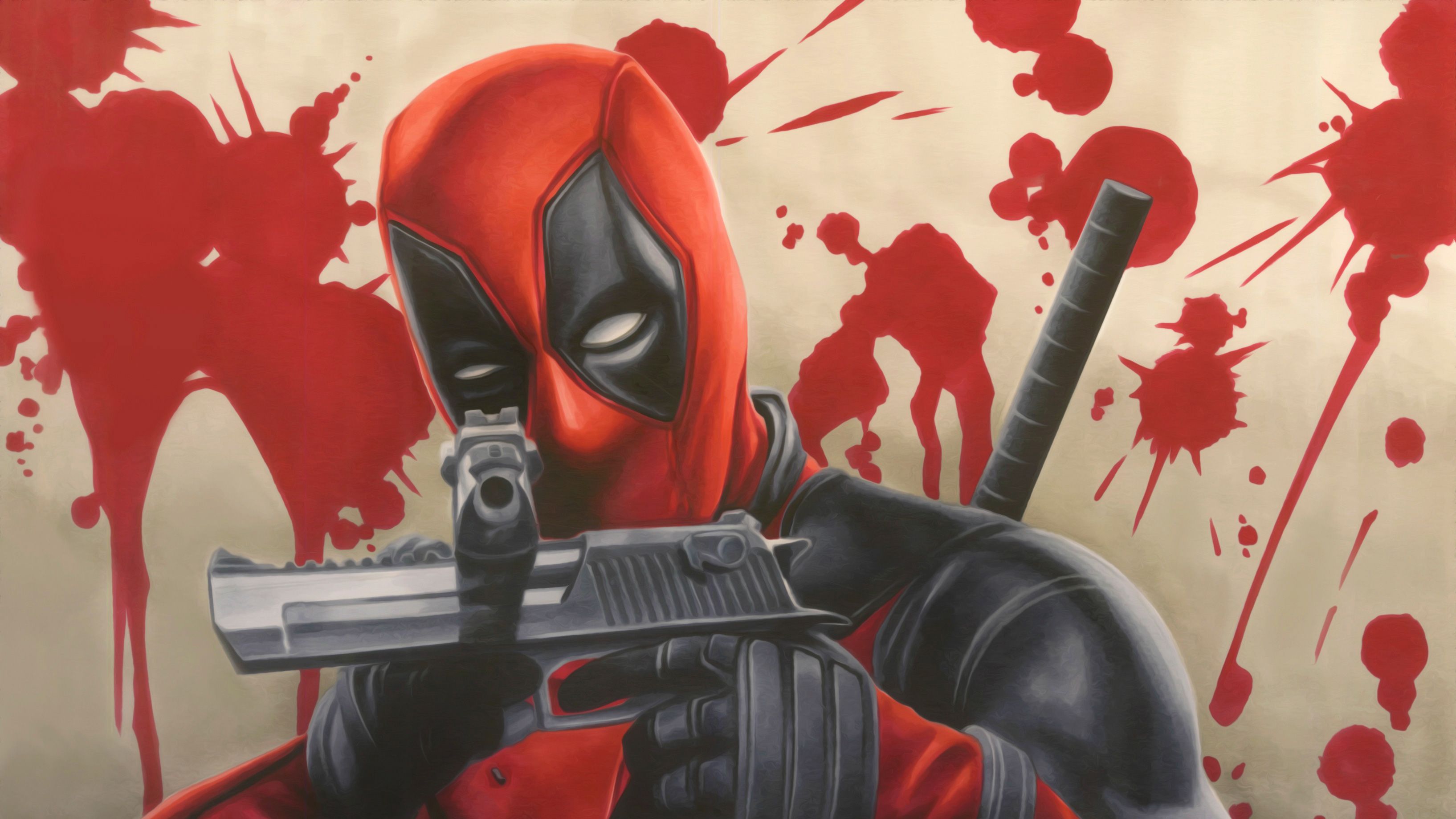 Deadpool With Guns 4k, HD Superheroes, 4k Wallpaper, Image