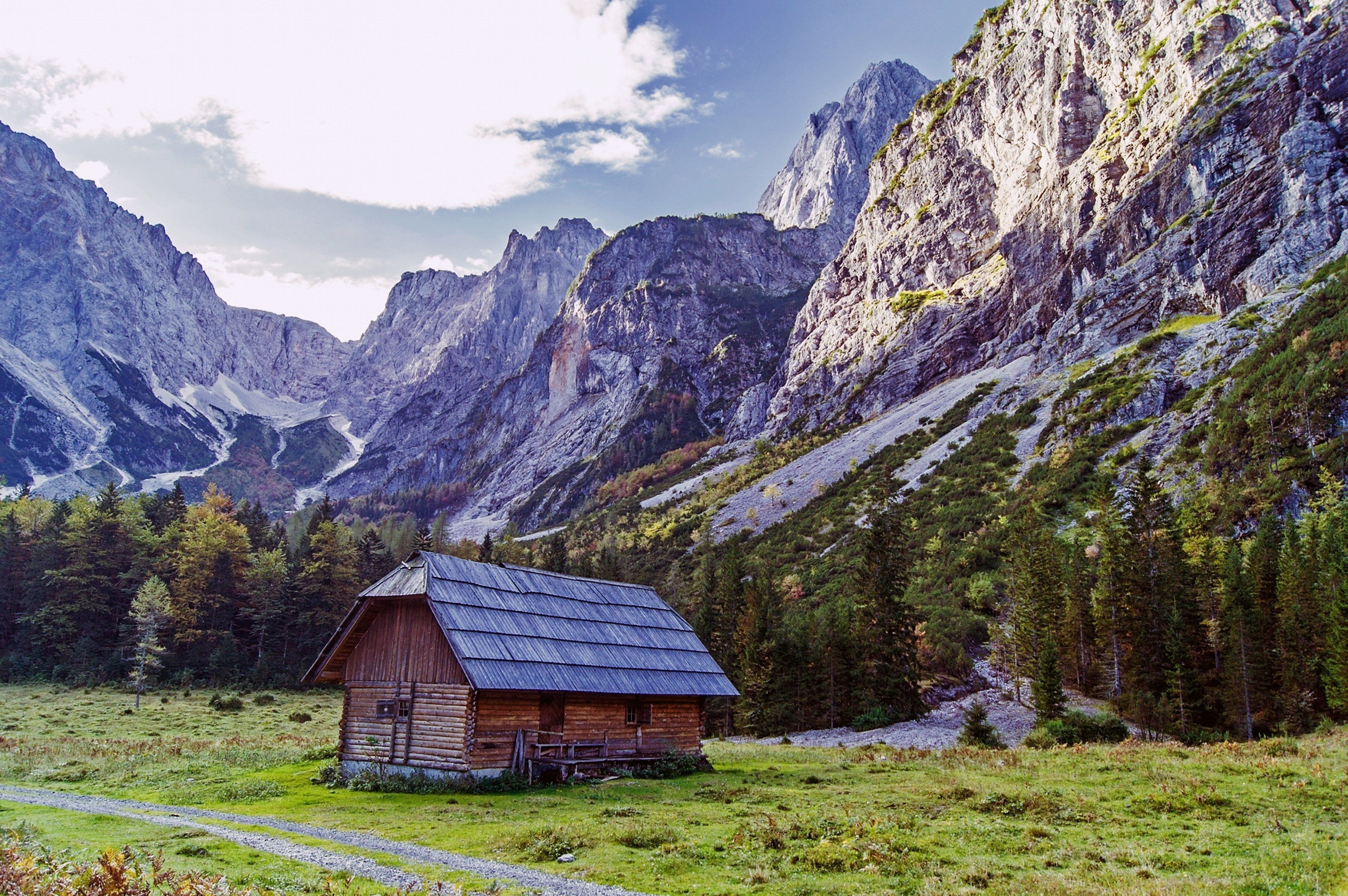 House countryside mountains nature earth landscapes grass green