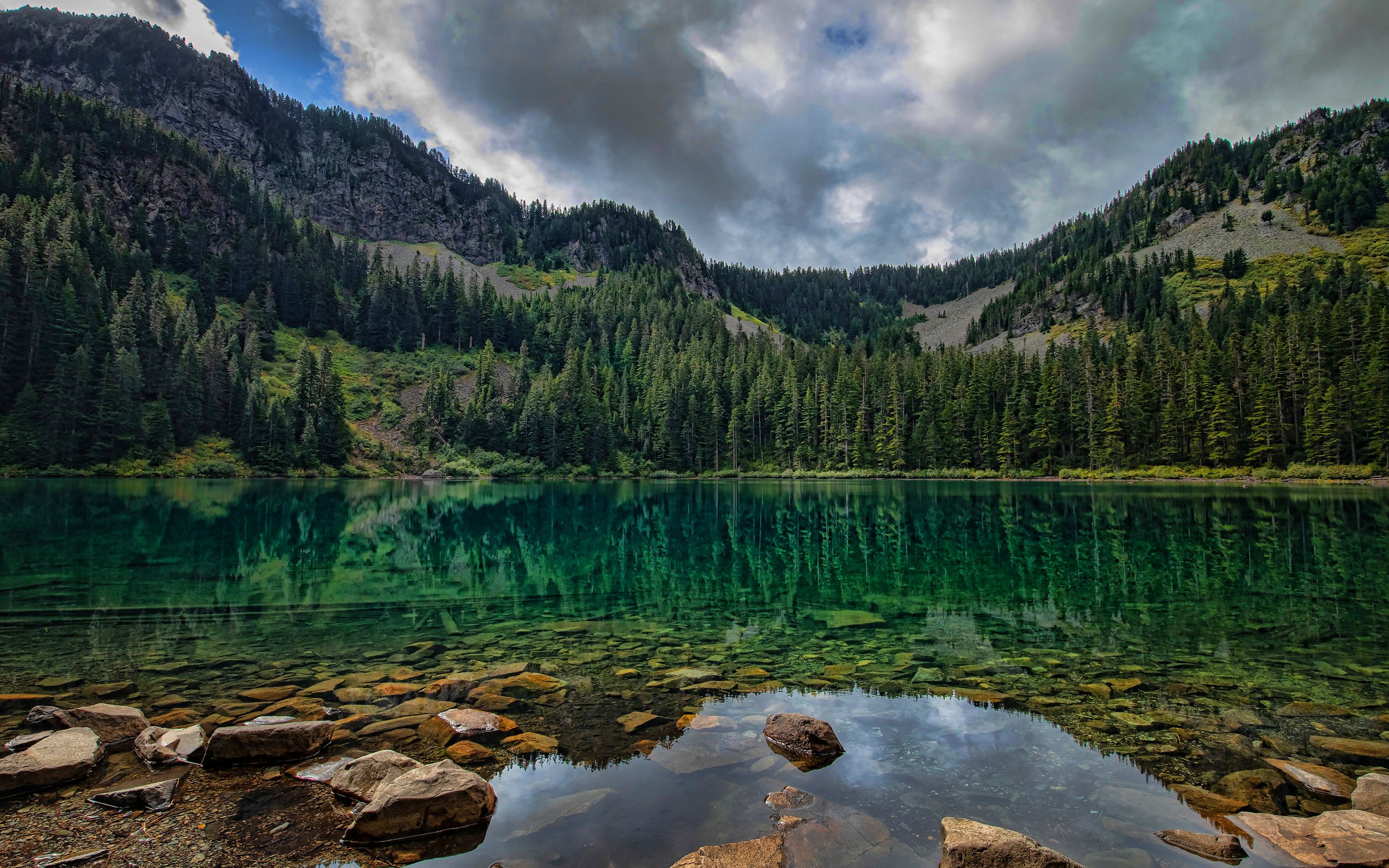 Download wallpaper mountain lake, mountain landscape, Alps