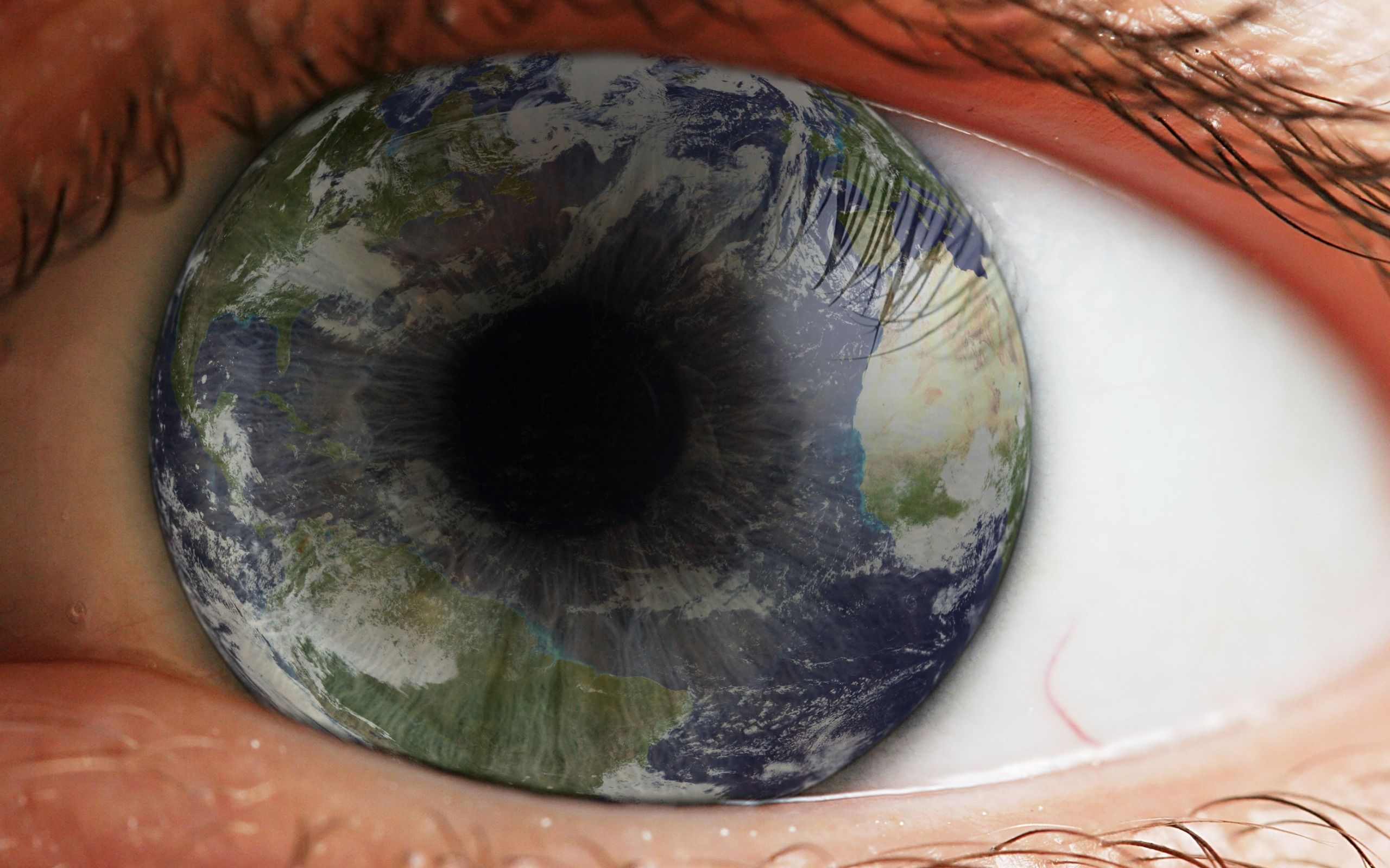 Earth Reflected In An Eye, Planet, Digital Art Wallpaper. Earth Reflected In An Eye, Planet, Digital Art Stock Ph