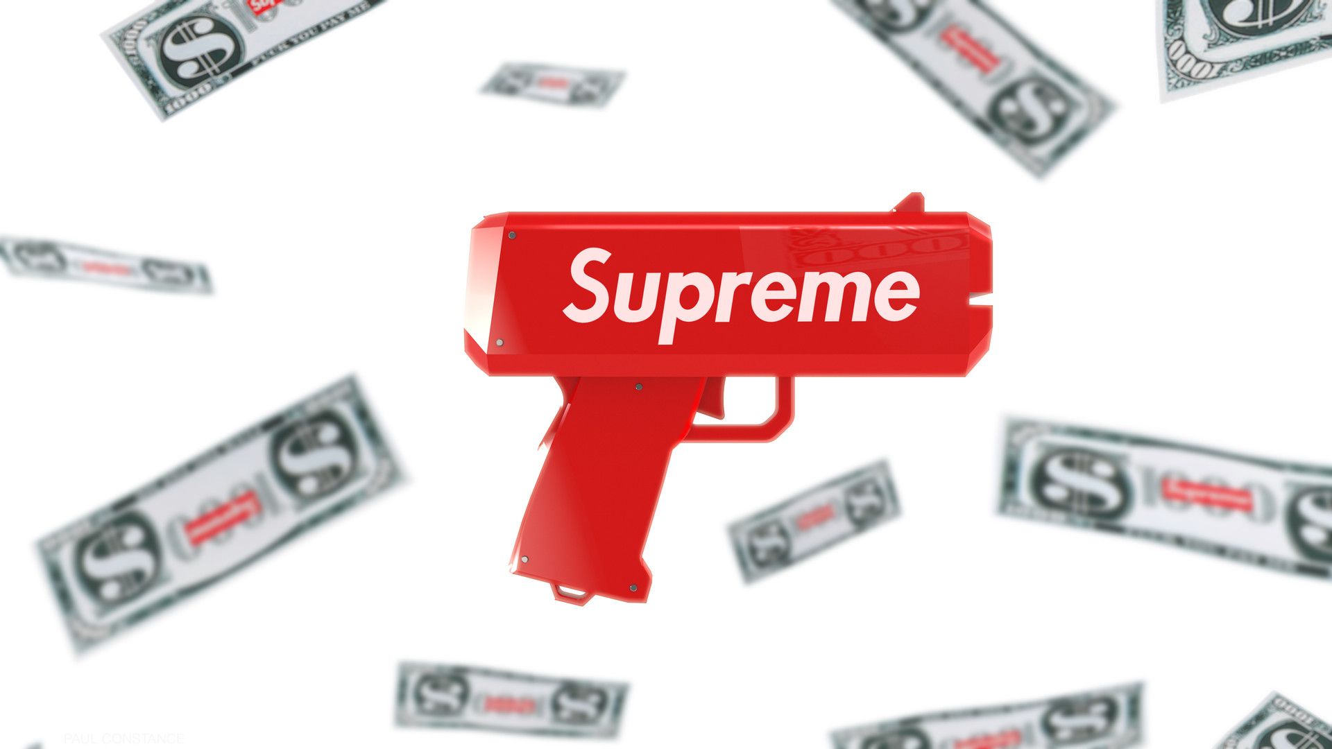 Supreme Money Gun Wallpaper