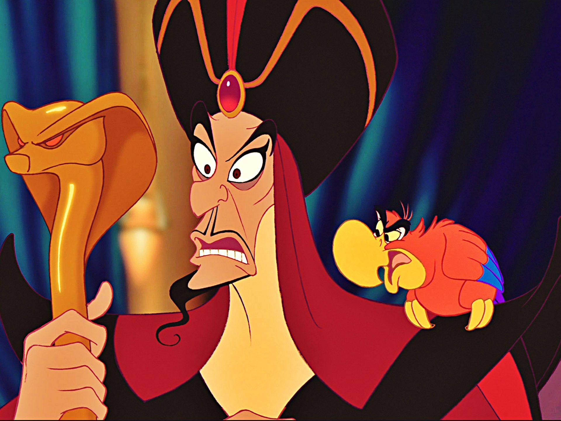 Jafar And Parrot Lago Walt Disney Characters Screencaps HD Wallpaper 3840x2160, Wallpaper13.com
