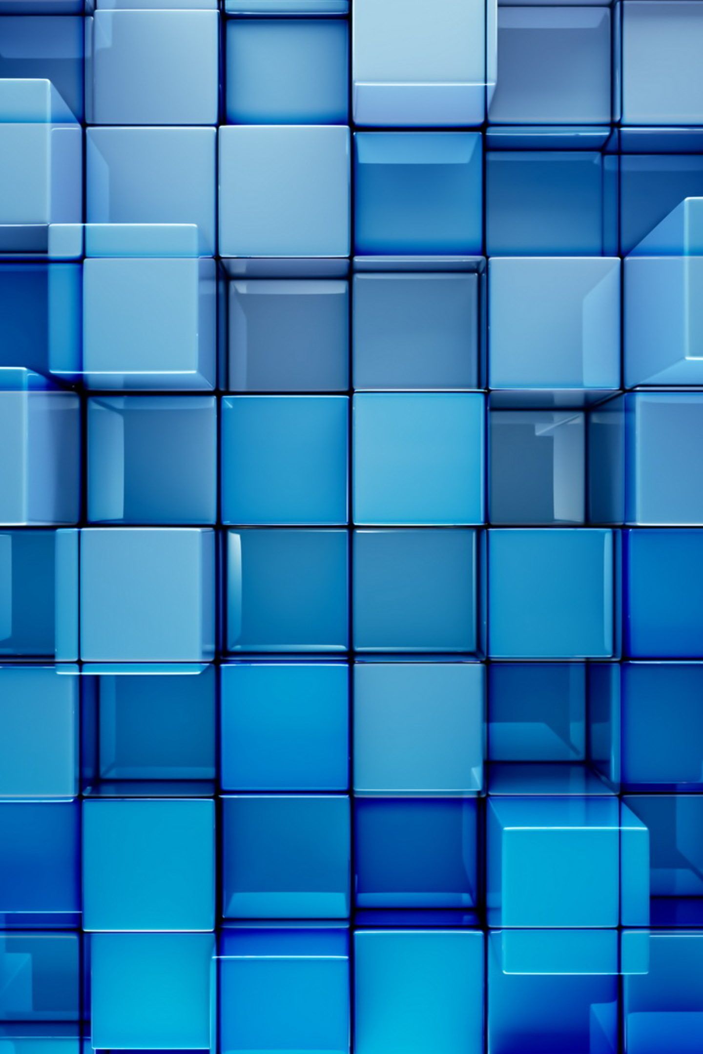 3D Cubes Abstract Pattern Blue 4K Wallpaper