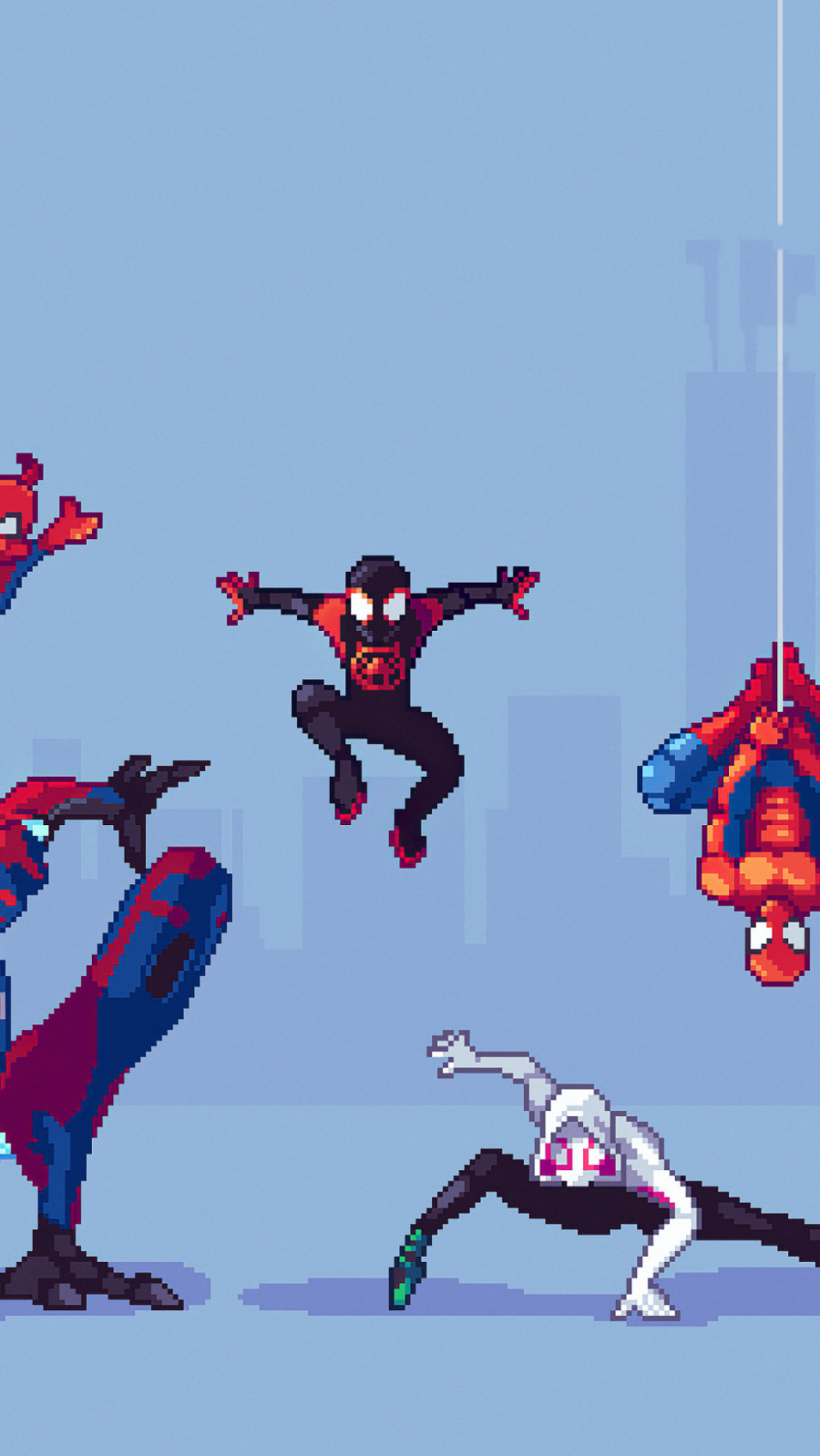 Pixel Art, Spider Man, Minimal Wallpaper. Arte Pixel