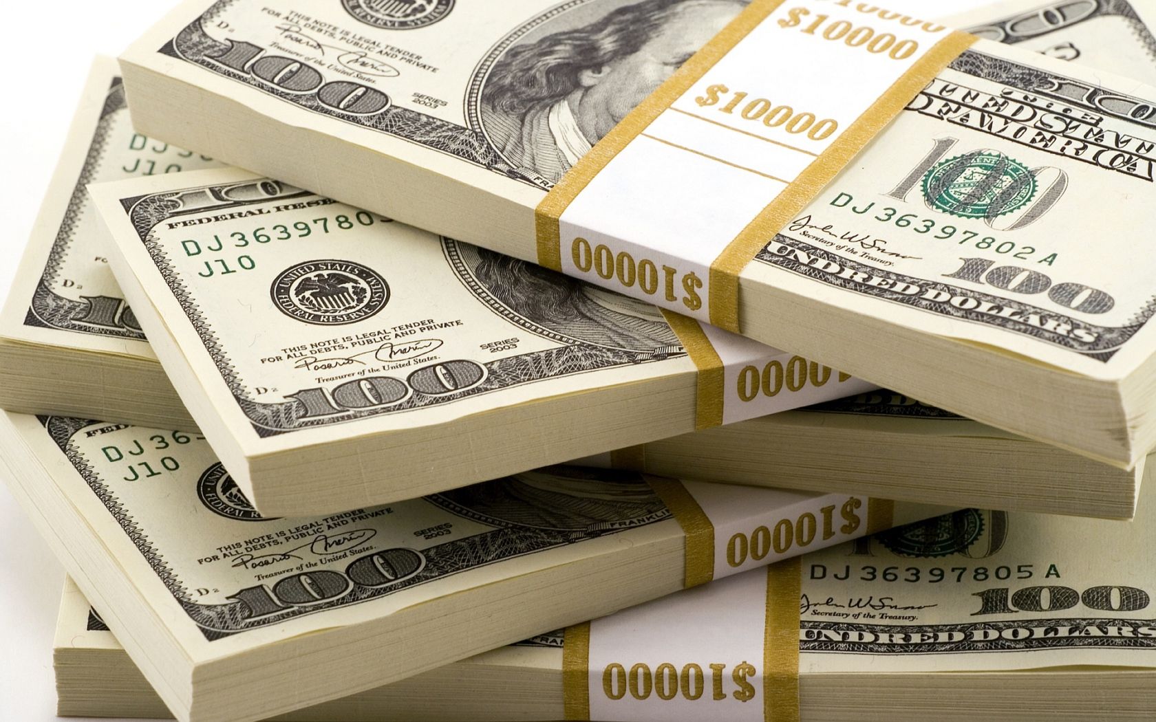 A stack of dollars Desktop wallpaper 1680x1050
