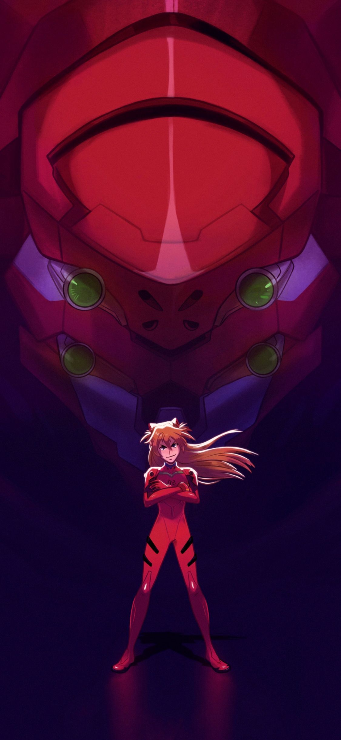 Asuka And Her Unit 02 From Evangelion iPhone Xs