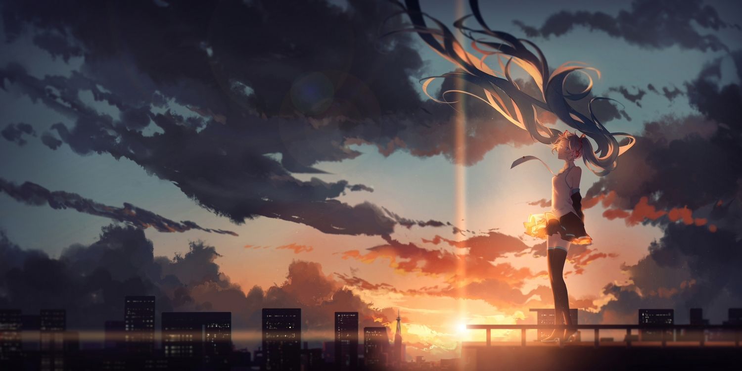 Rooftop Sunset Anime Wallpapers - Wallpaper Cave