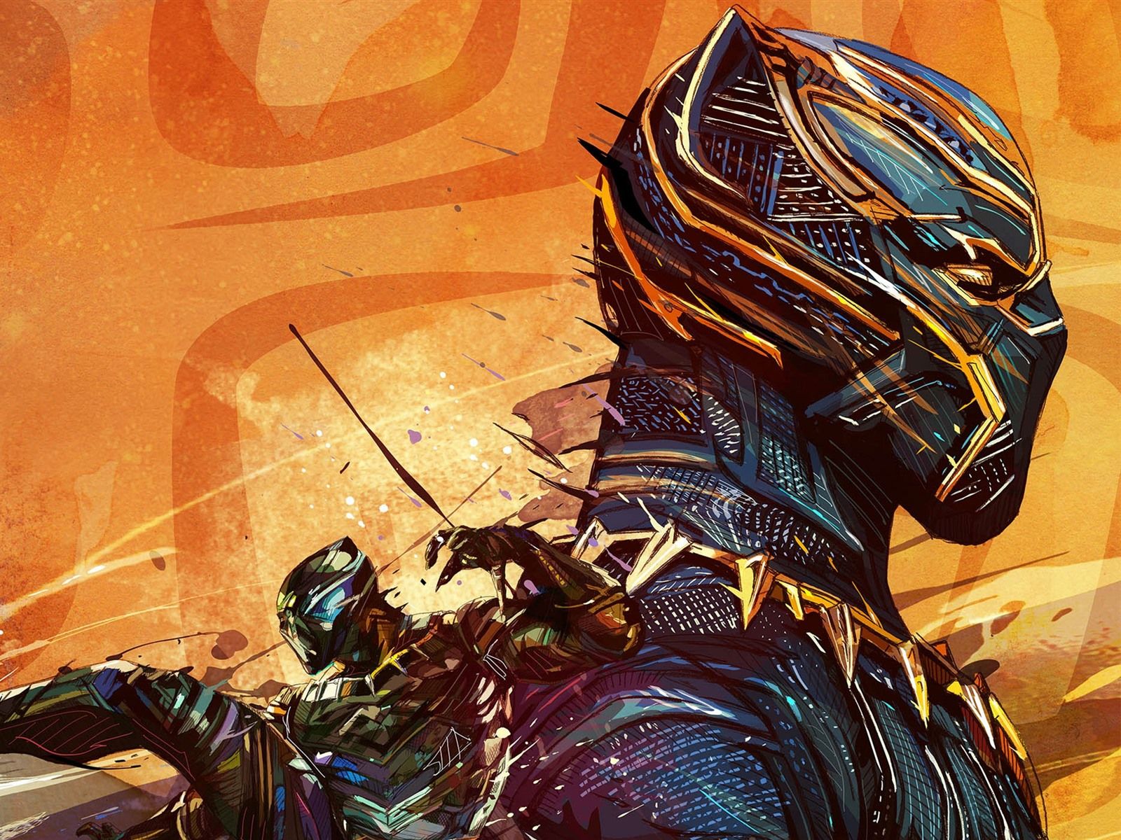 Wallpaper Black Panther, superhero, mask, art picture 2560x1600 HD