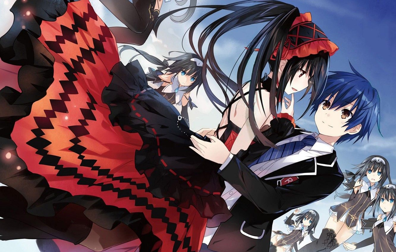 Wallpaper anime, art, a couple, date a live, tokisaki kurumi