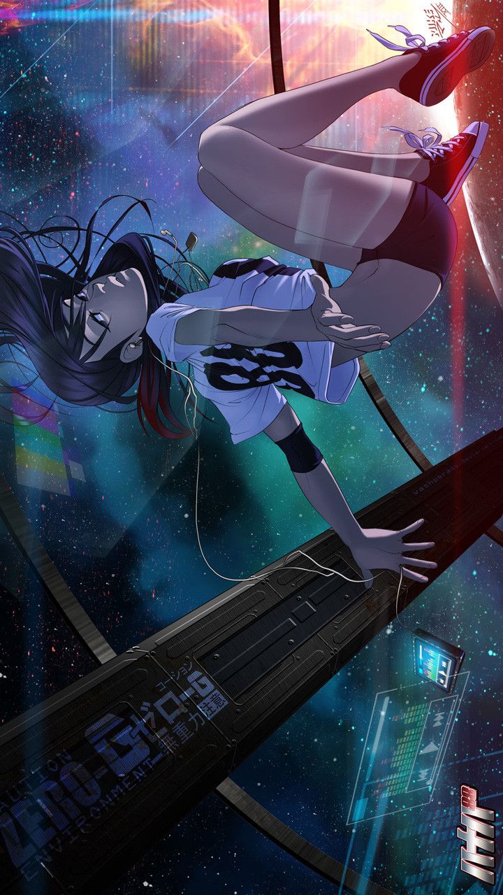 Free download Space Anime Girl Galaxy S3 Wallpaper 720x1280