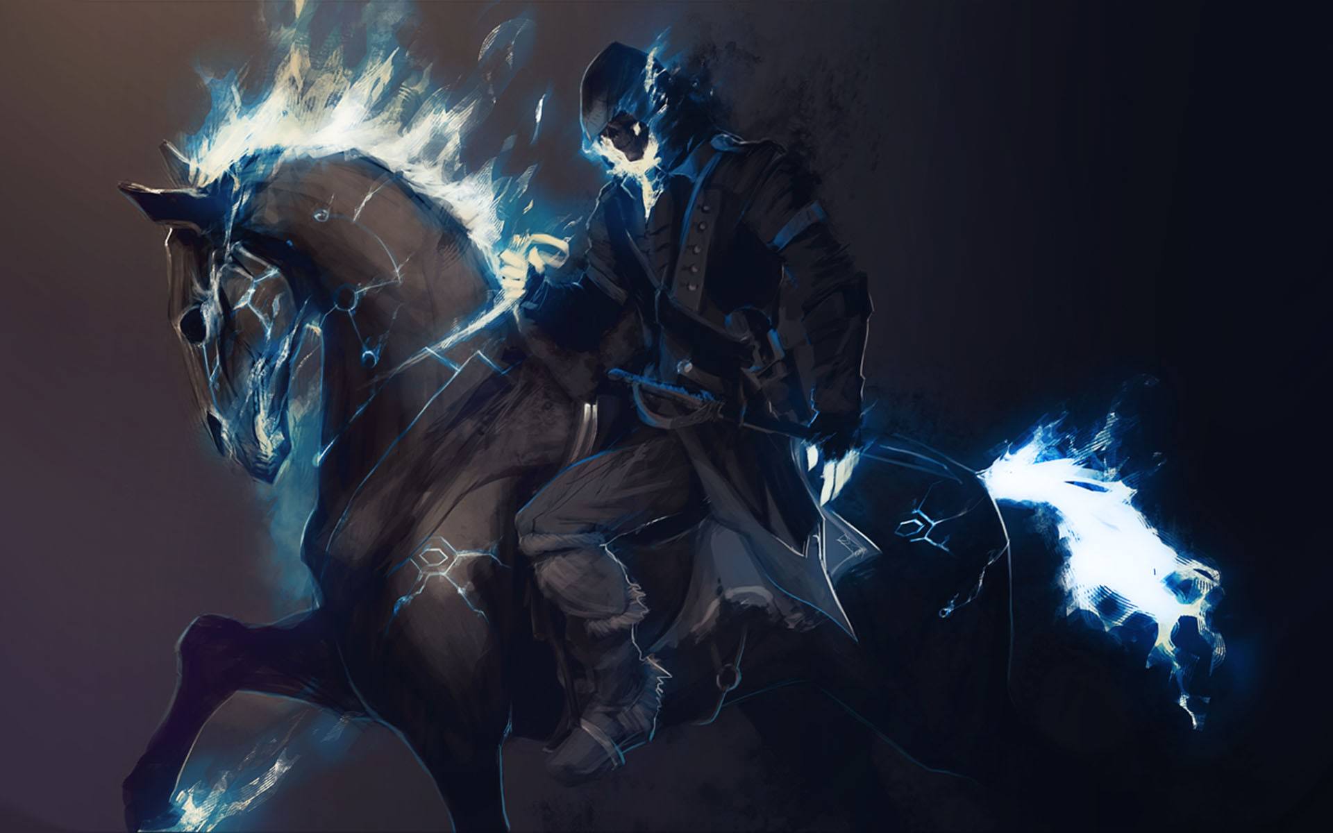 Fire Horse Digital Painting Wallpaper
