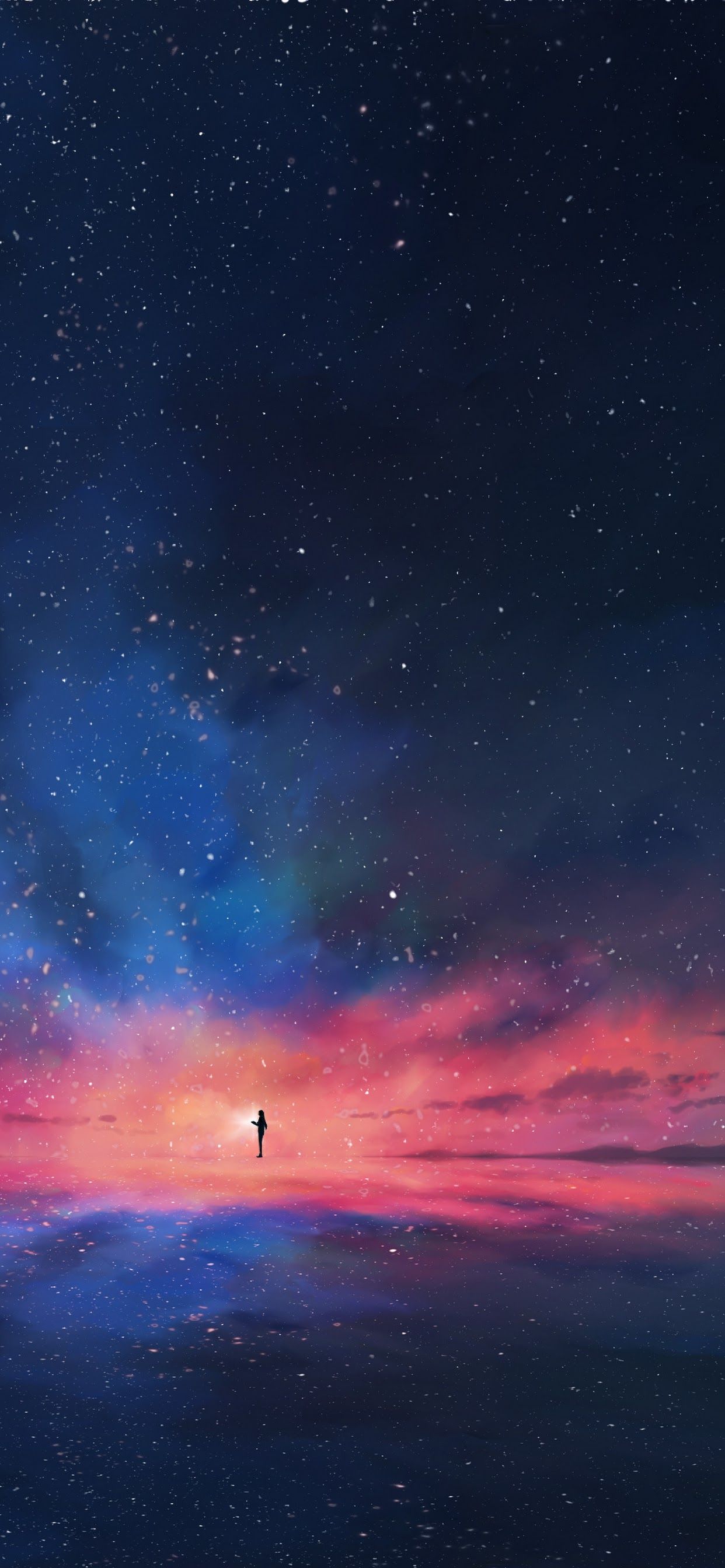 1280x2120 Anime Couple Looking At Aurora Sky 8k iPhone 6+ ,HD 4k Wallpapers ,Images,Backgrounds,Photos and Pictures