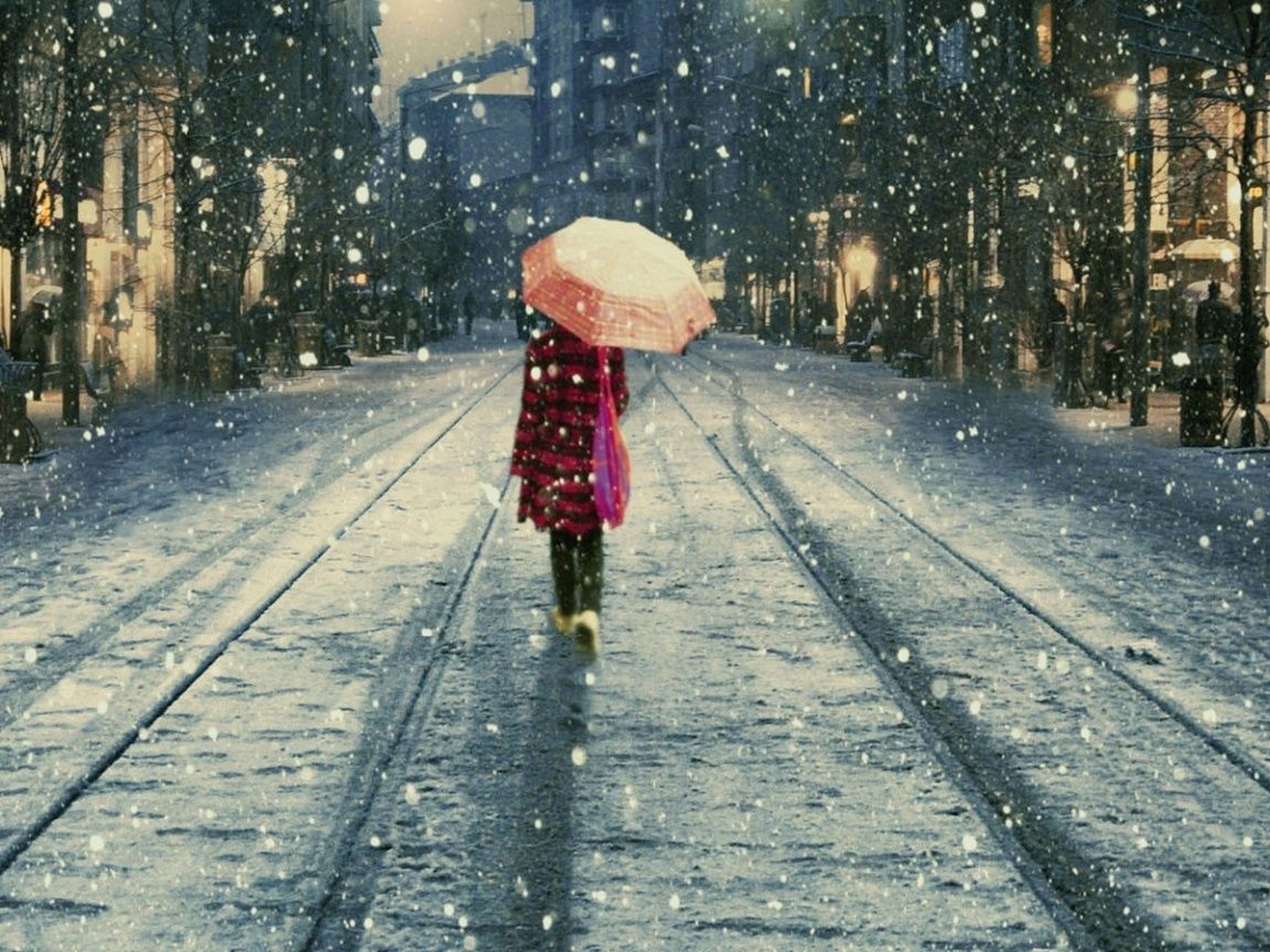 Incredible TV Shows Image, Girl Walking in Snow, Schoolsuit