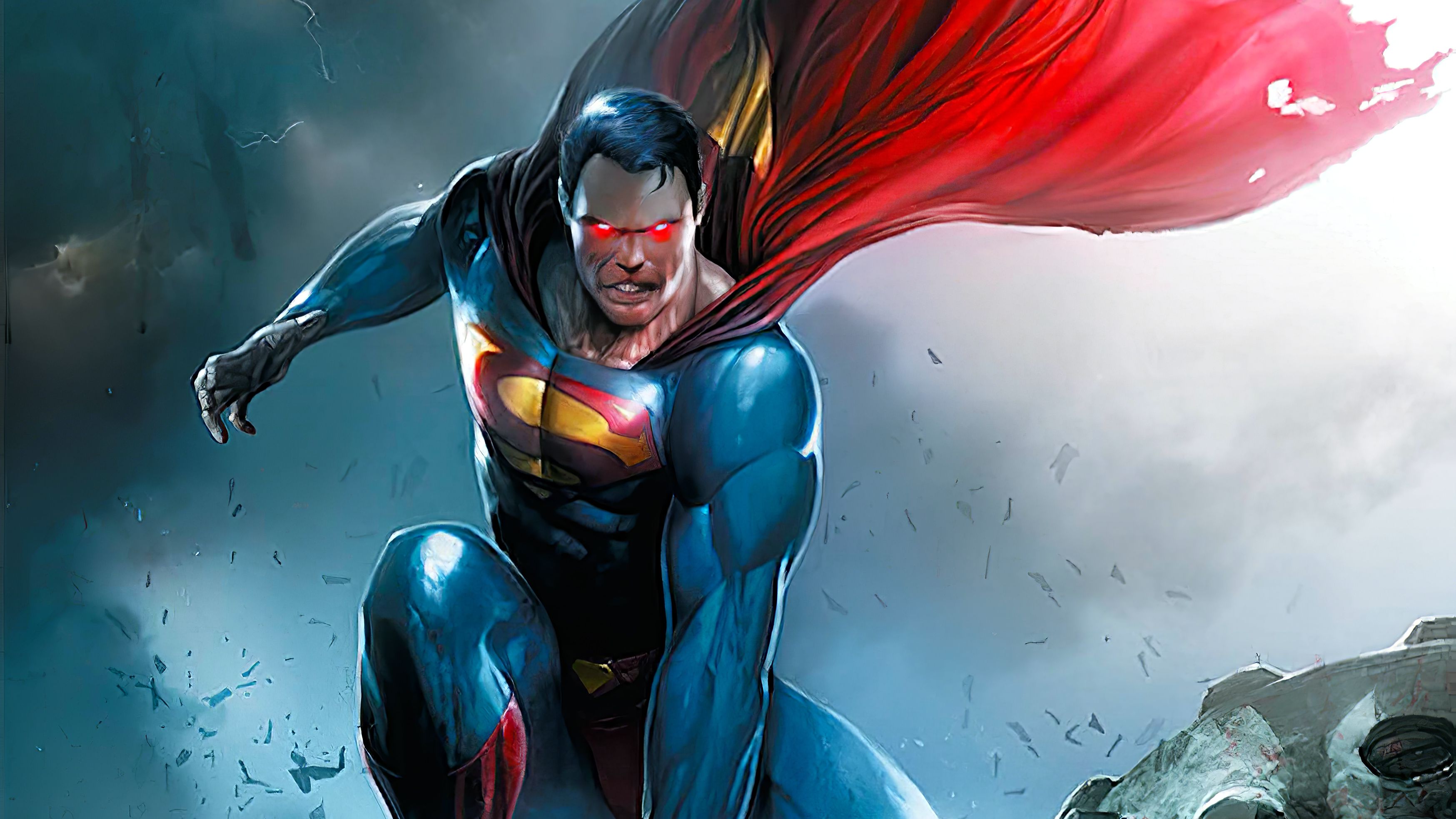 Superman Red Cape Up, HD Superheroes, 4k Wallpaper, Image