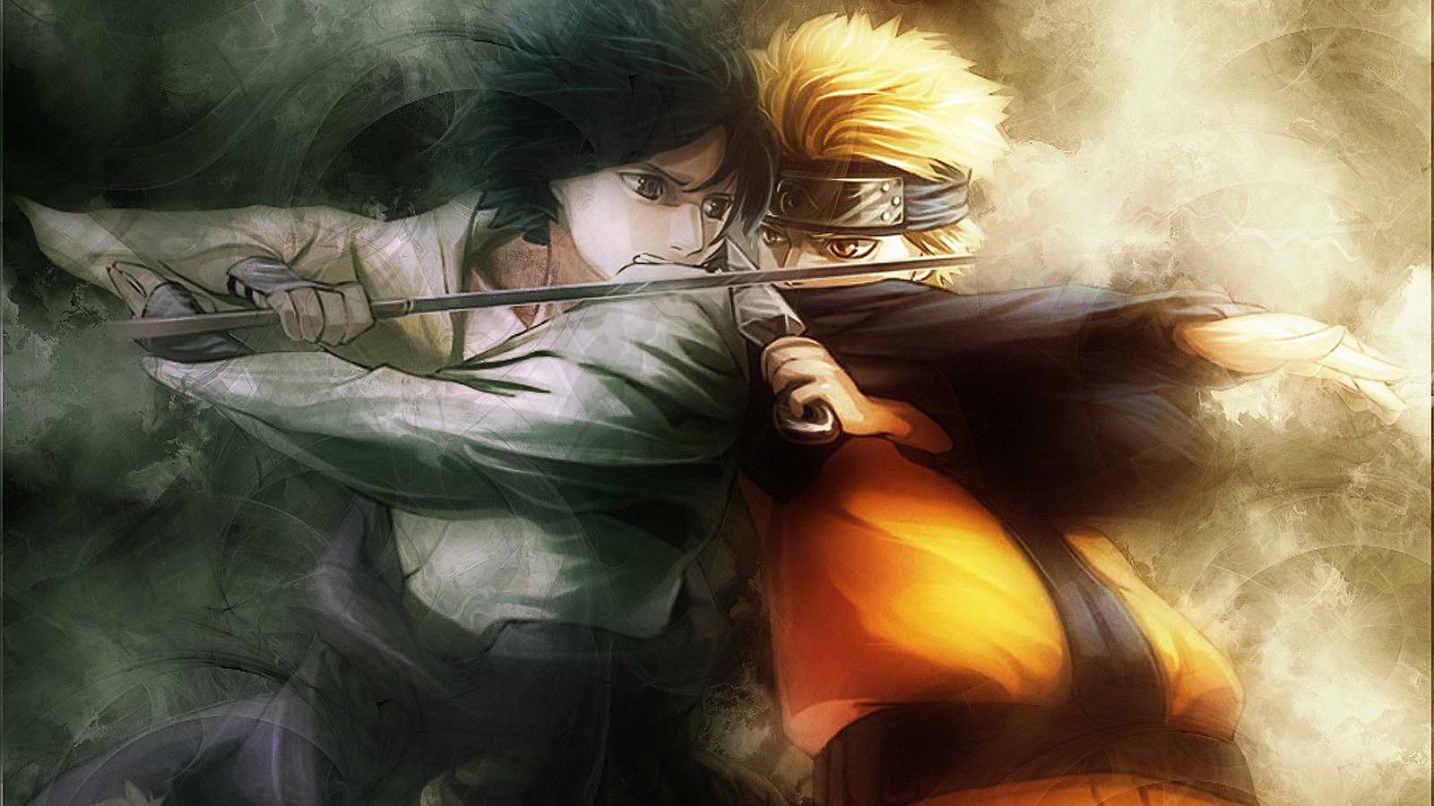 Naruto Shippuuden, Uzumaki Naruto, Uchiha Sasuke, Anime Wallpaper
