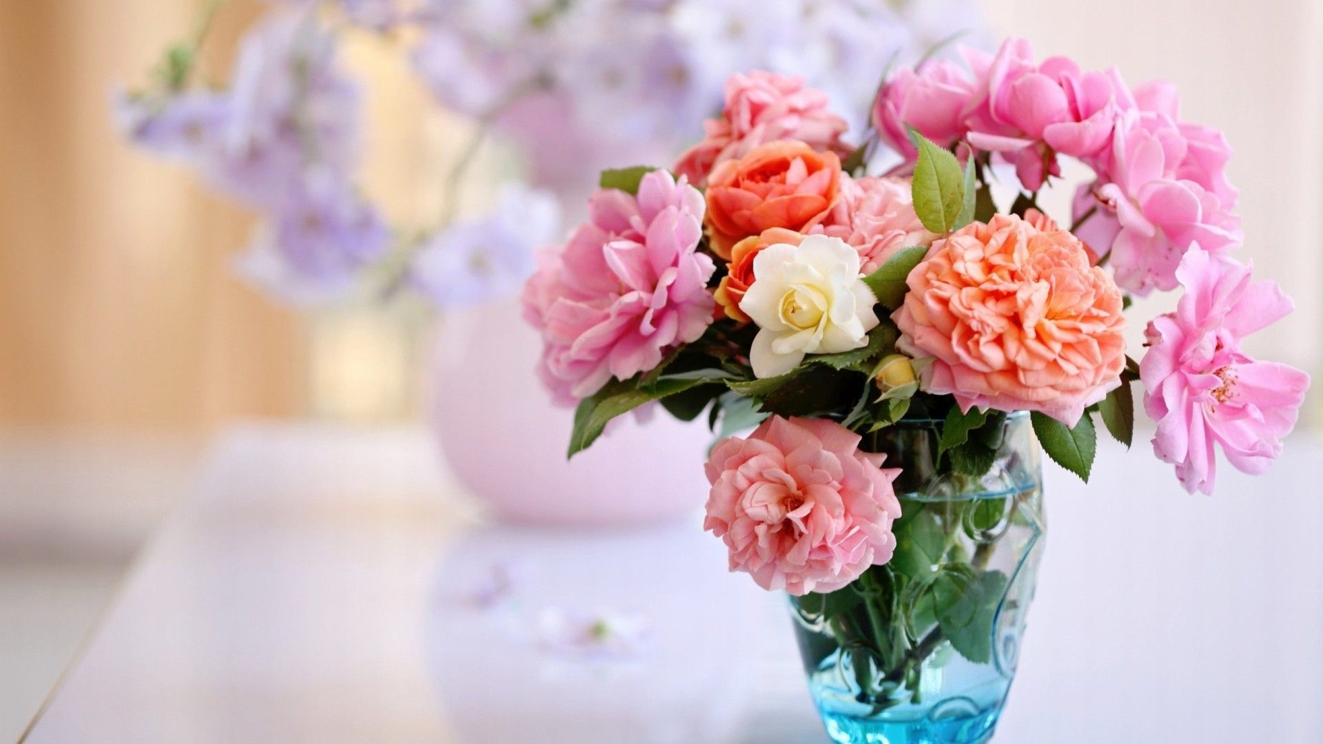 Spring Flowers in Vase HD Wallpaper. Background Imagex1080