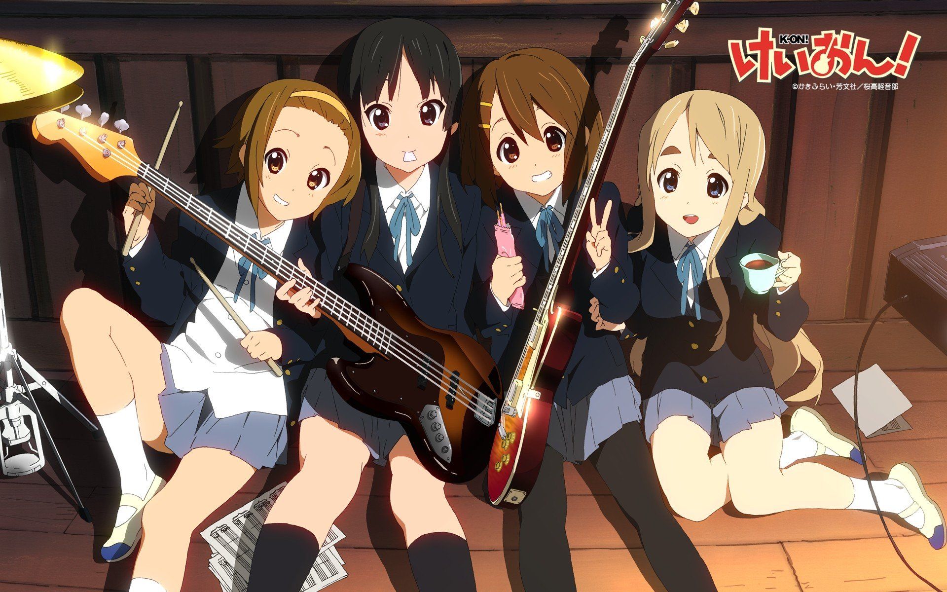 anime girls, K ON!, Tainaka Ritsu, Akiyama Mio, Hirasawa Yui
