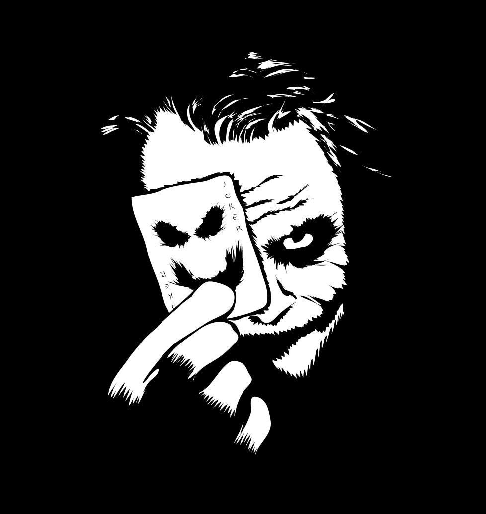 Camiseta chica Batman. Joker, black and white. Joker drawings
