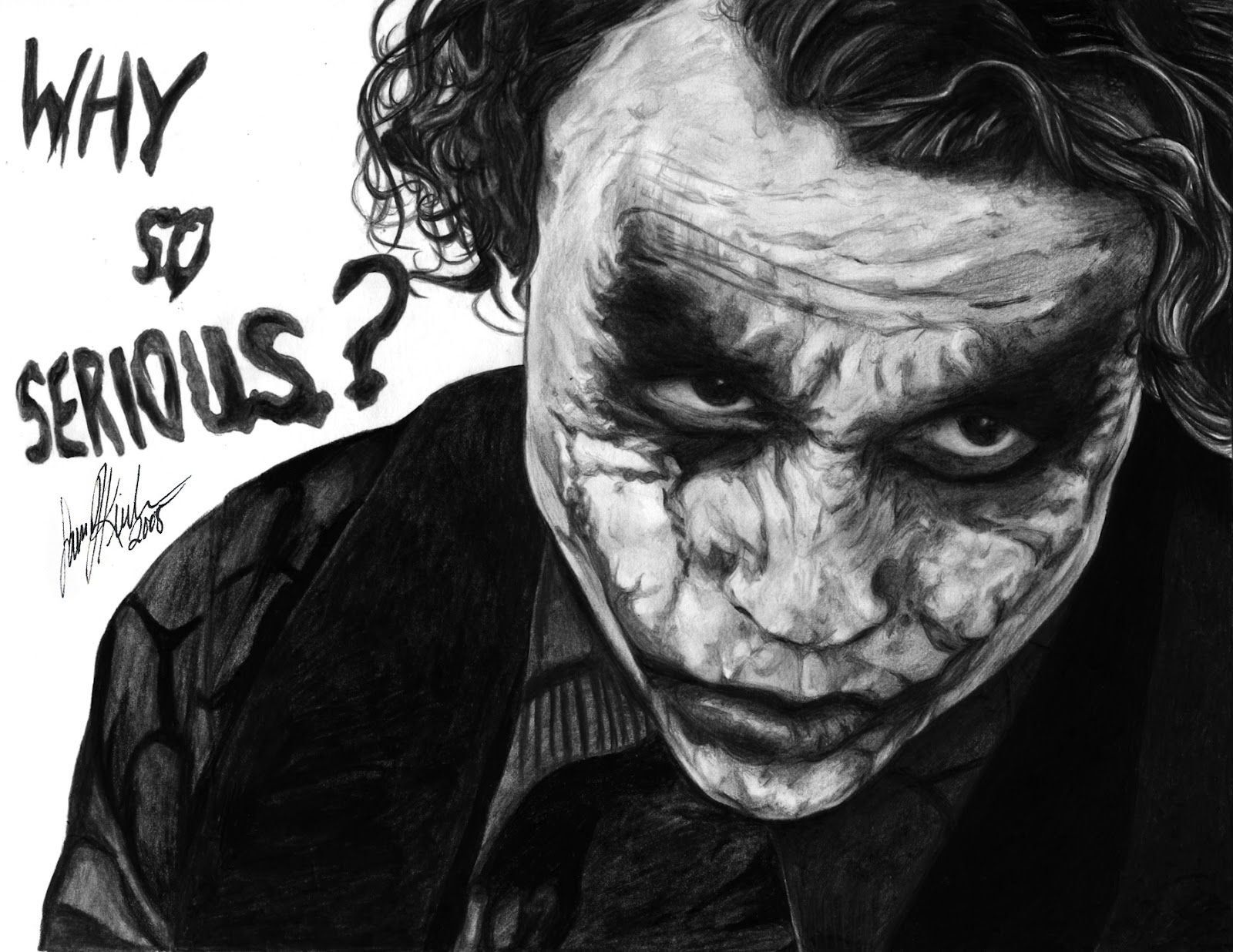 Drawing Joker Black And White Wallpaper