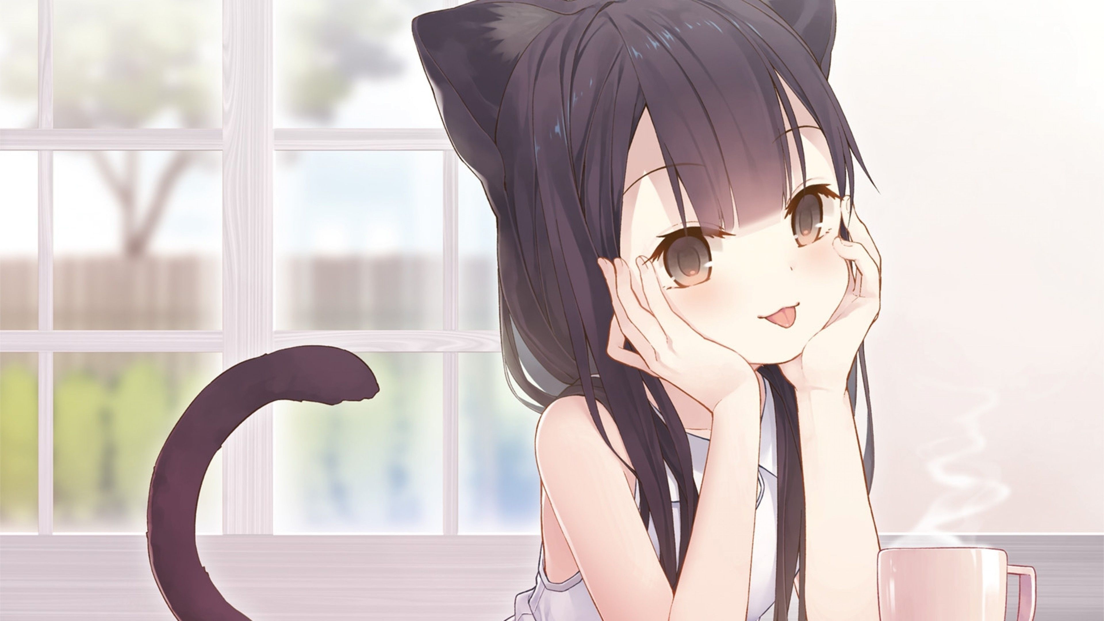 Download 3840x2160 Anime Cat Girl, Animal Ears, Tail, Loli, Cute