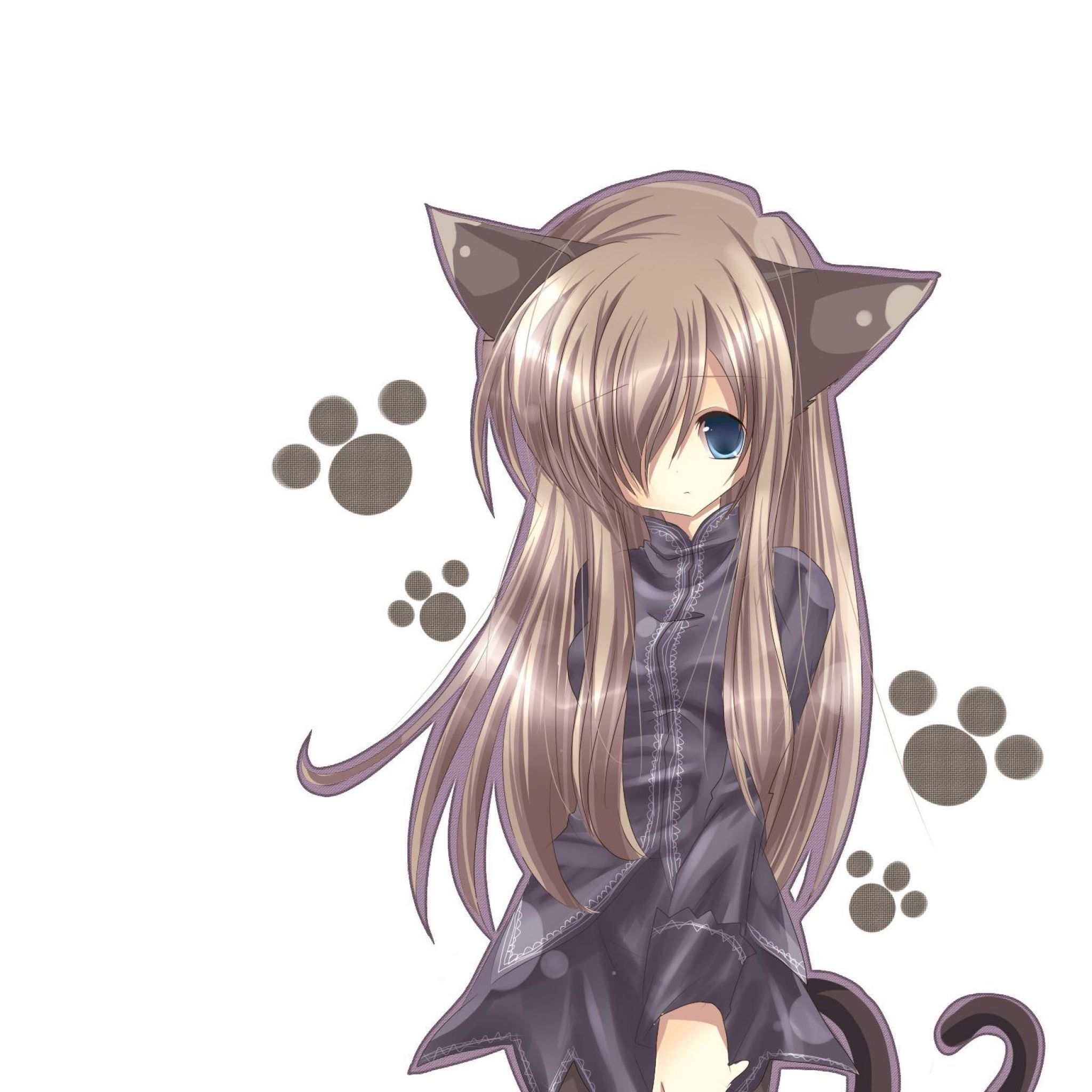 Anime Cat Hoodie Girl