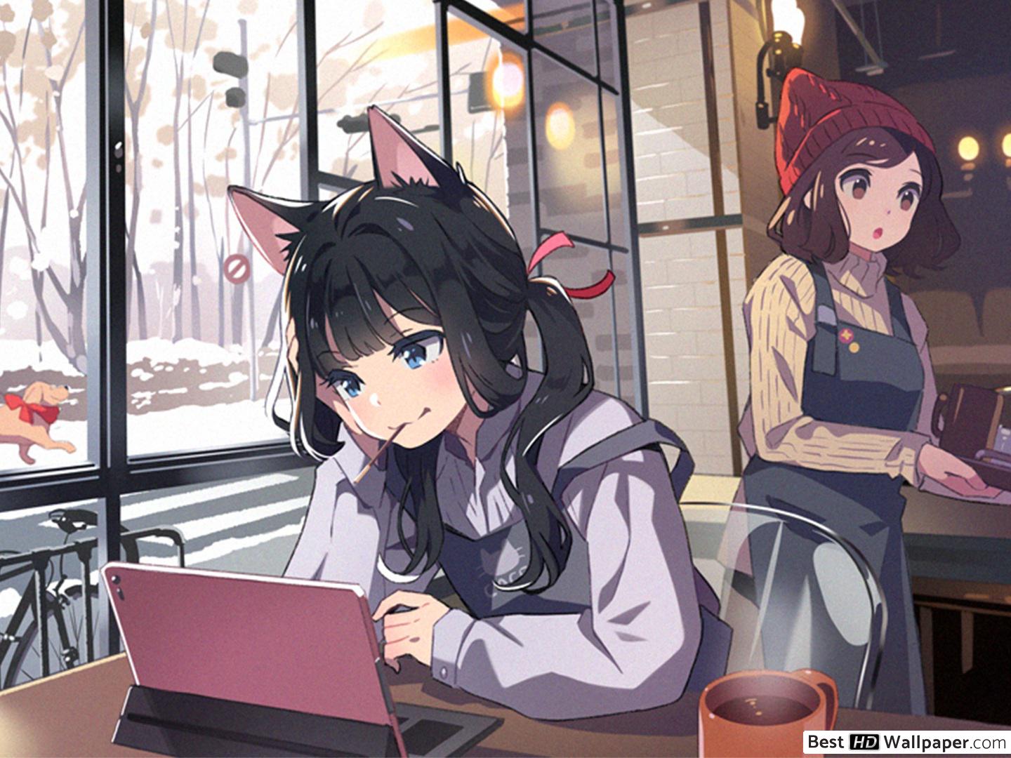 Anime Cat Girl HD wallpaper download