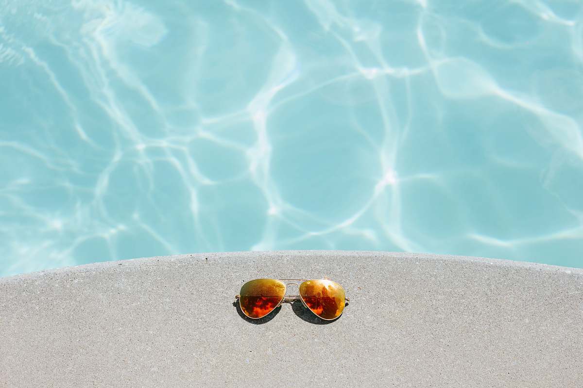 Summer Gold Framed Orange Lens Aviator Style Sunglasses Beside