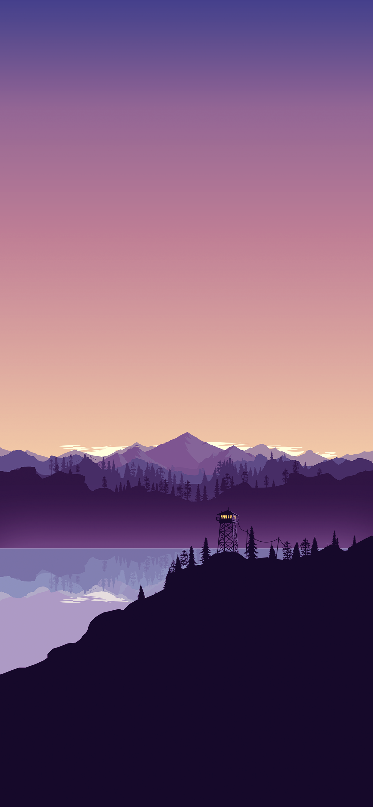 Colorful vector landscape wallpaper for iPhone