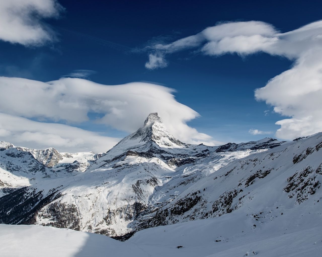 Free download nature Mountain Clouds Snow Ice Landscape Wallpaper