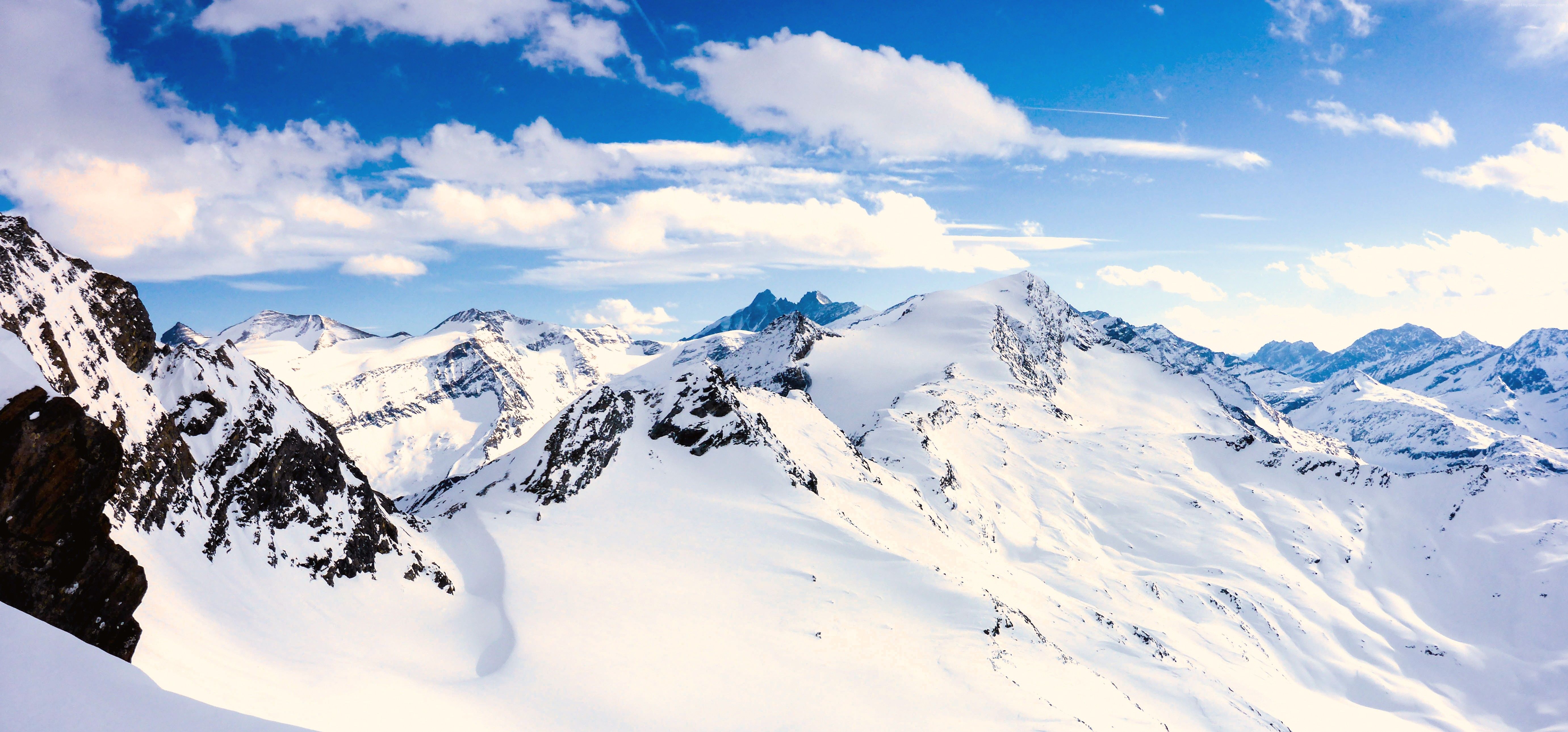 #snow, #clouds, #Grossglockner, #Austria, #sky, #mountains