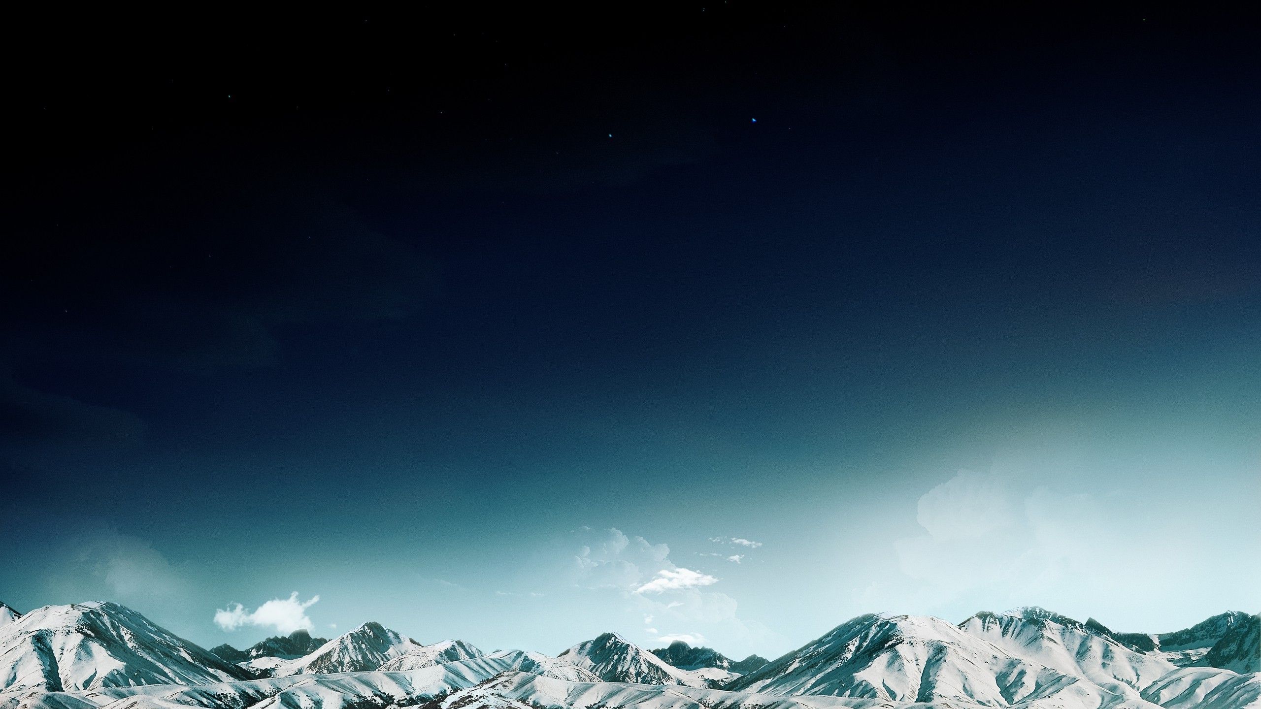 mountain, Snow, Snowy Peak, Space, Stars, Clouds Wallpaper HD