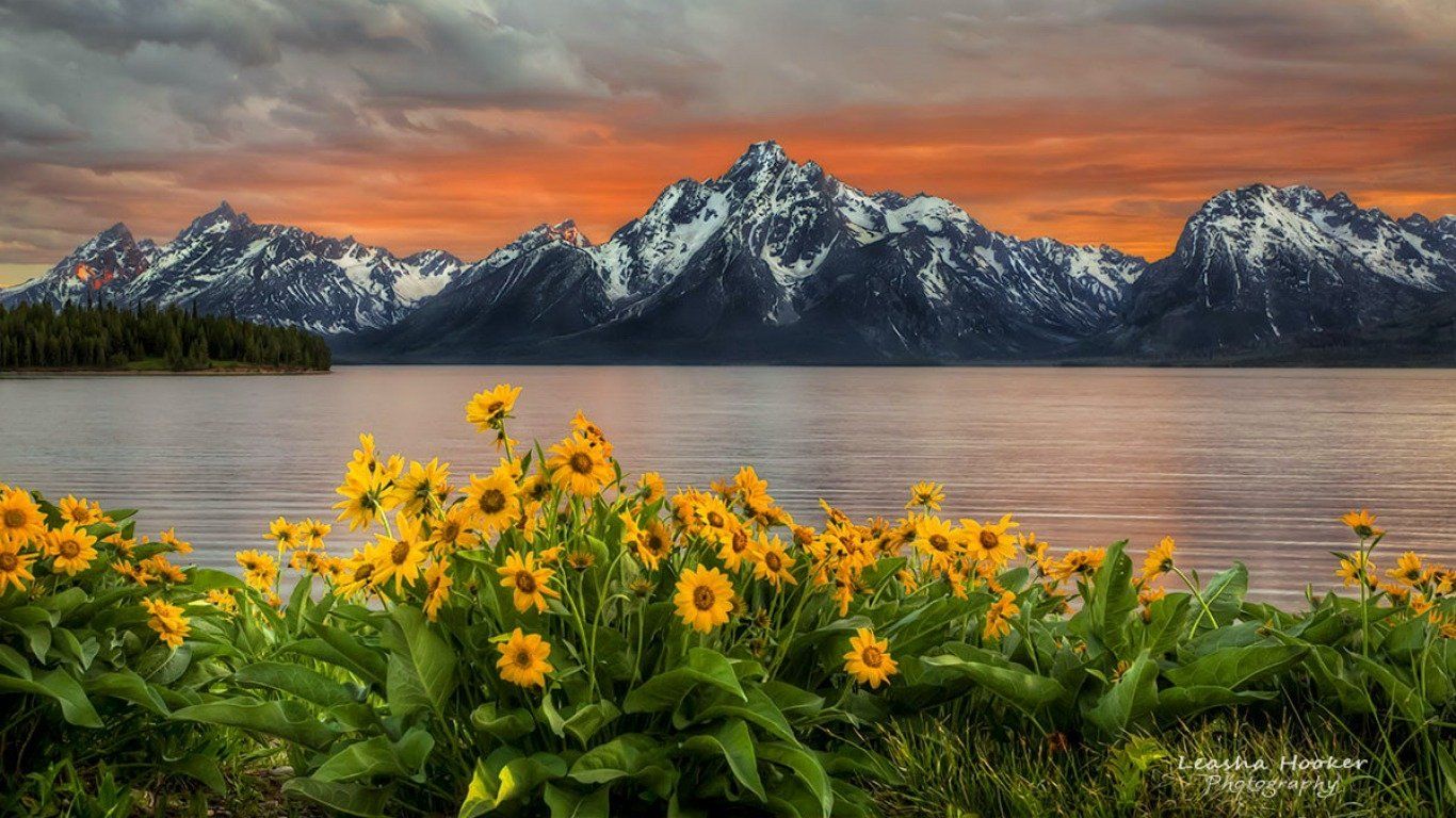 A breathtaking sunset at Grand Teton National Park, from Jackson