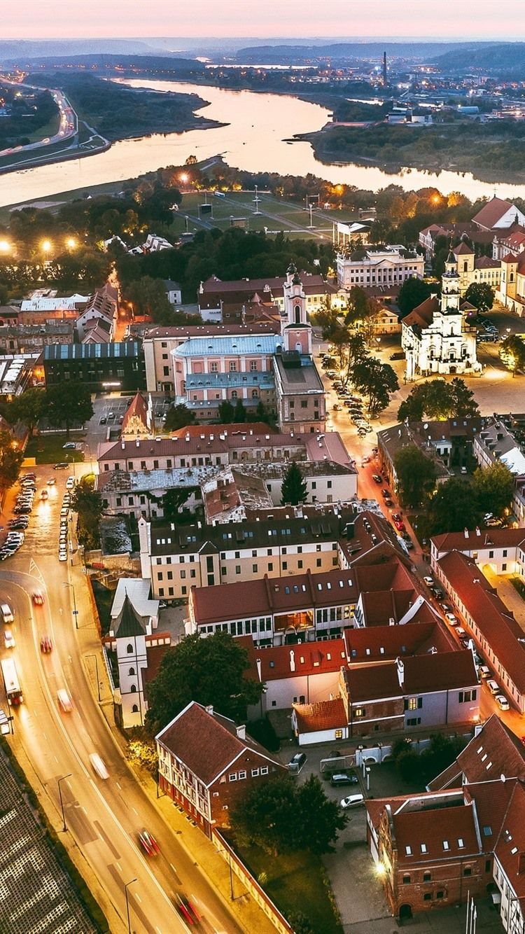 Wallpaper Lithuania, Kaunas, city at night 1920x1200 HD Picture, Image