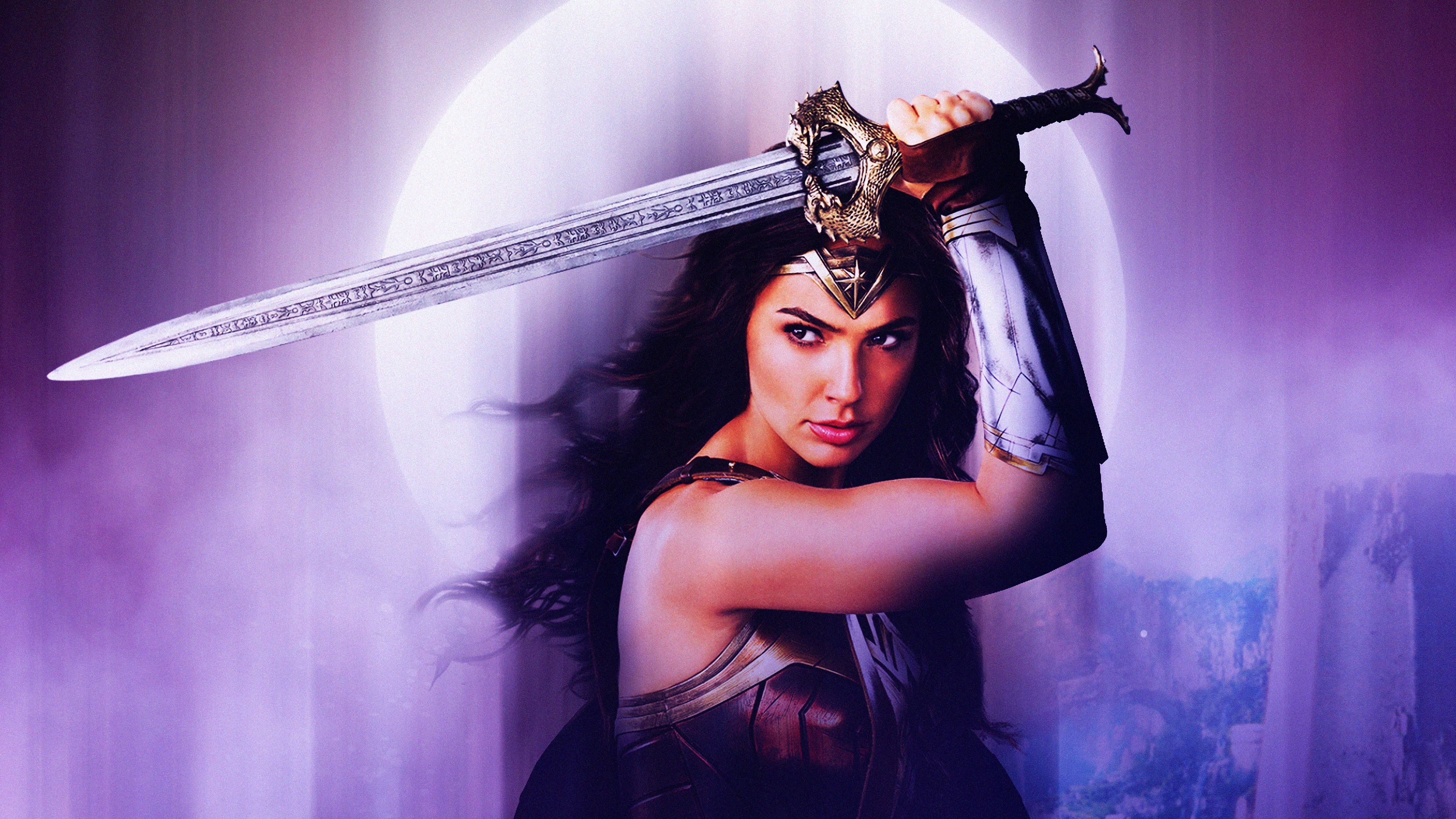 Justice League Wonder Woman Sword Gal Gadot 4K