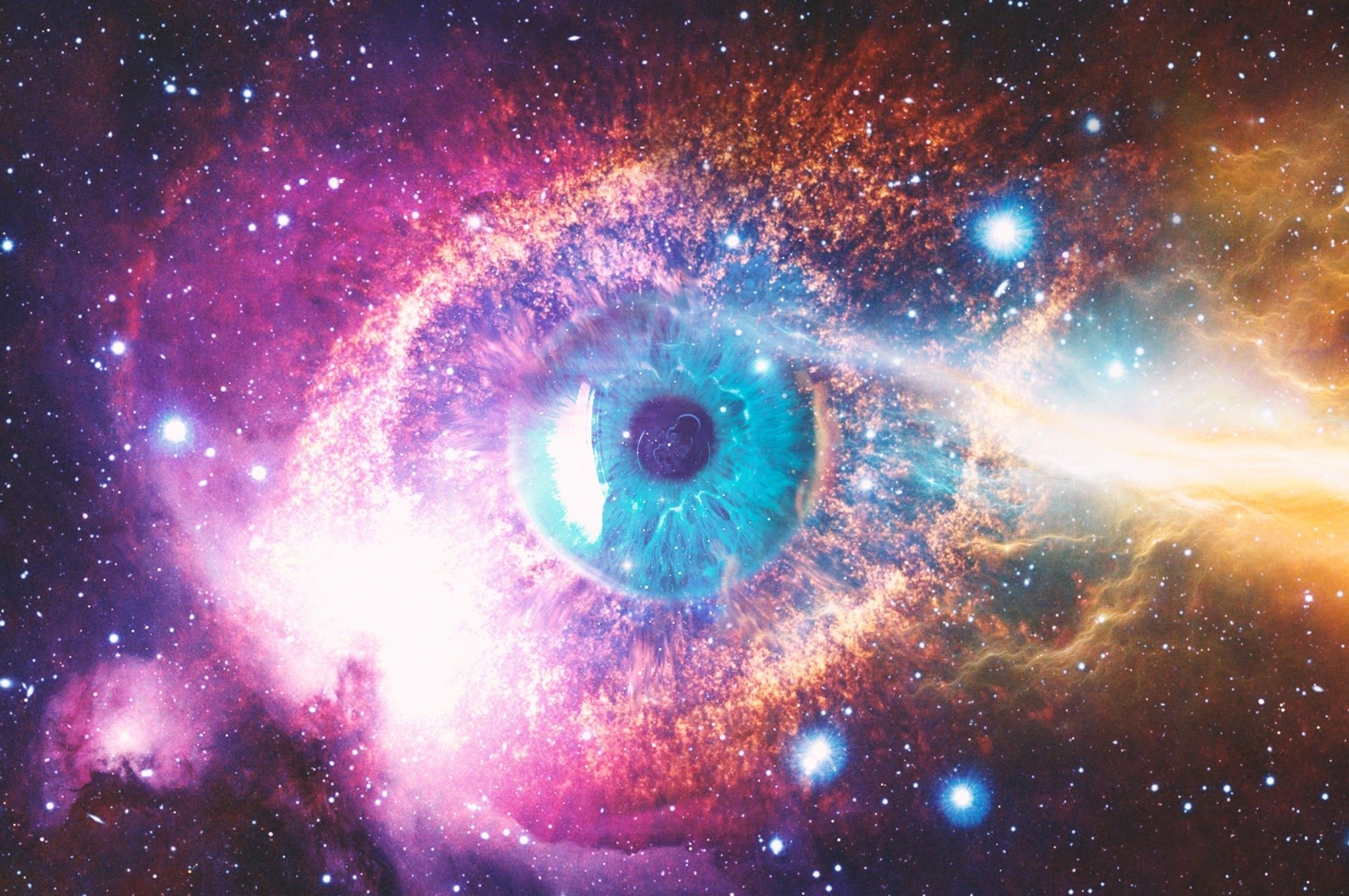 Download 2560x1700 Cosmic, Eye, Galaxy, Stars, Nebula Wallpaper