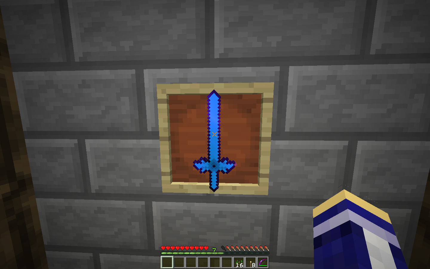 I made a texture in Minecraft to look like the Blue Rose Sword, I